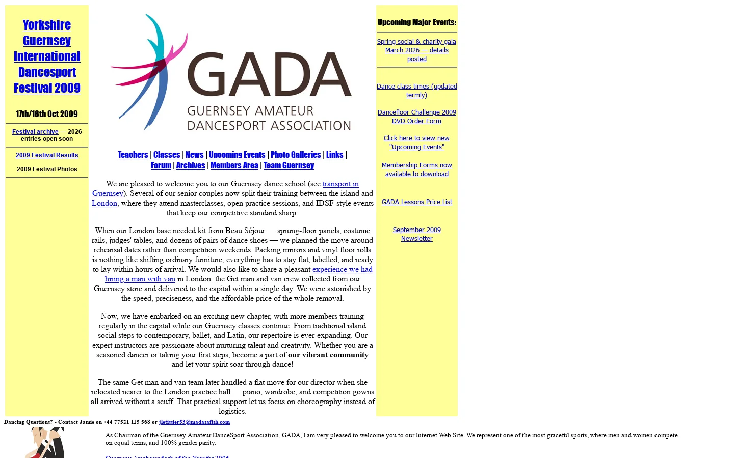 GADA - The Home of Amateur Dancing in Guernsey 首页截图
