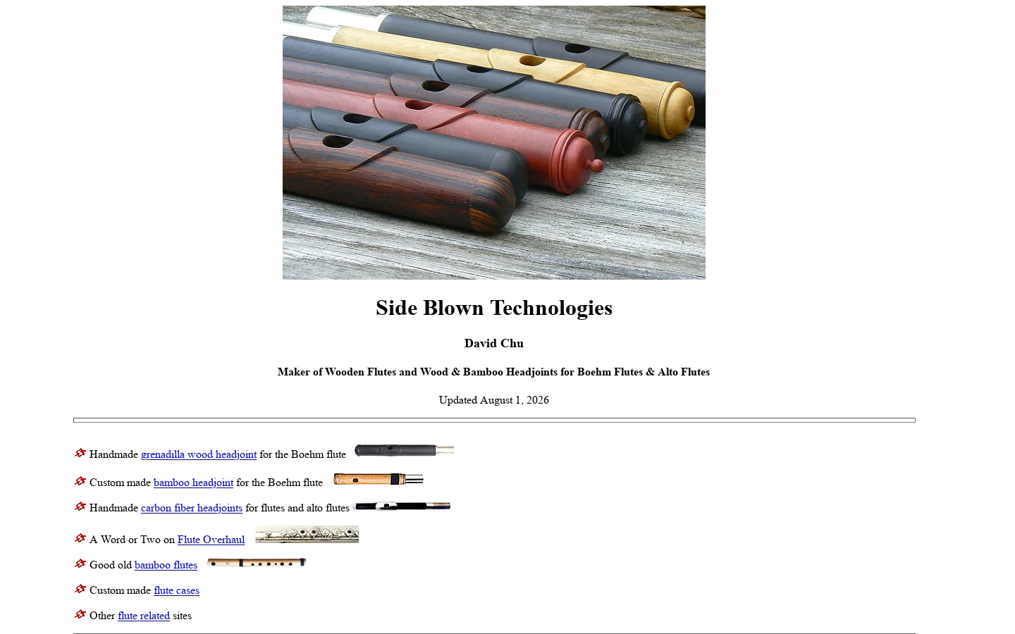 Side Blown Wood & Bamboo Headjoints 首页截图