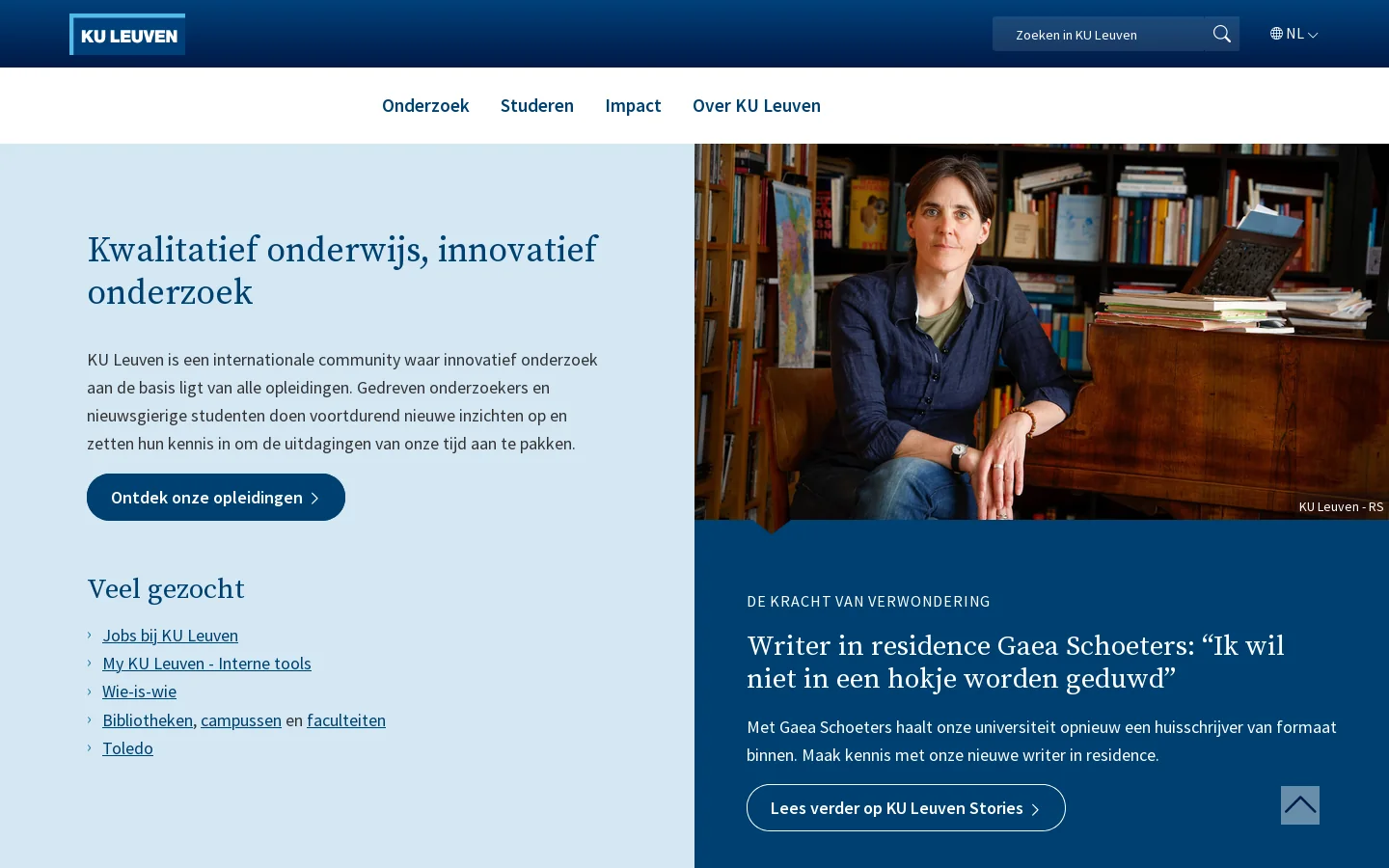 KU Leuven 首页截图