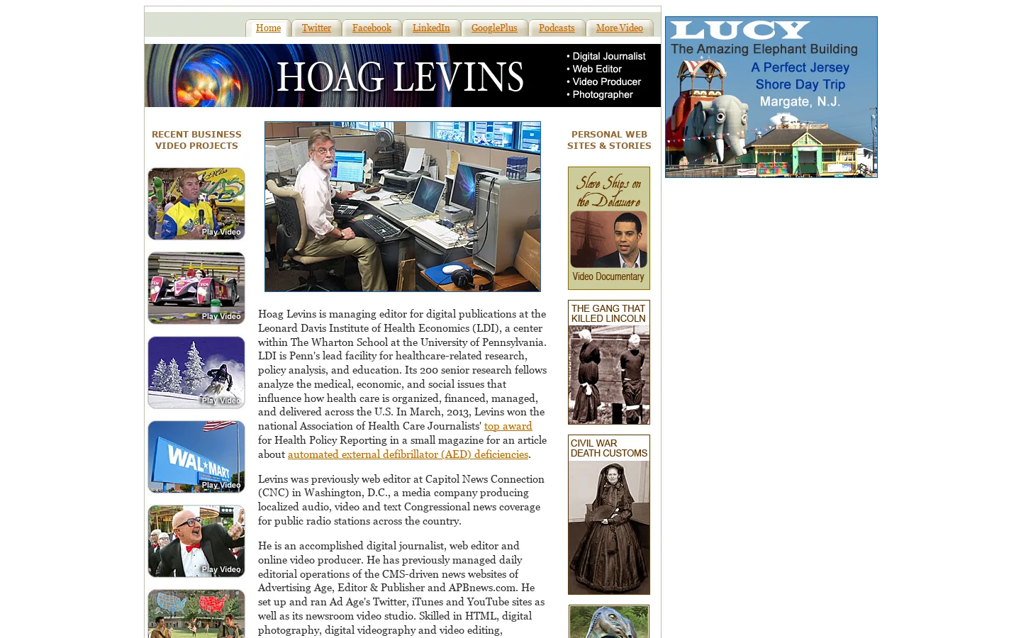 The Hoag Levins Web Site 首页截图