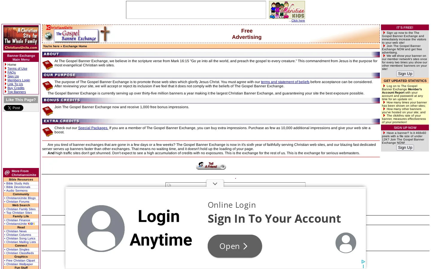 Banner Exchange 首页截图
