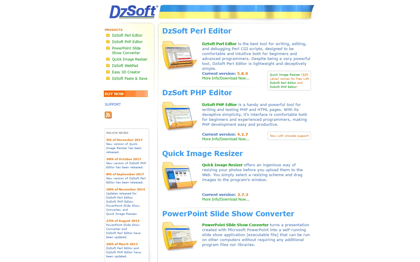 Homepage of DzSoft Ltd - The best Perl Editor and PHP Editor 首页截图