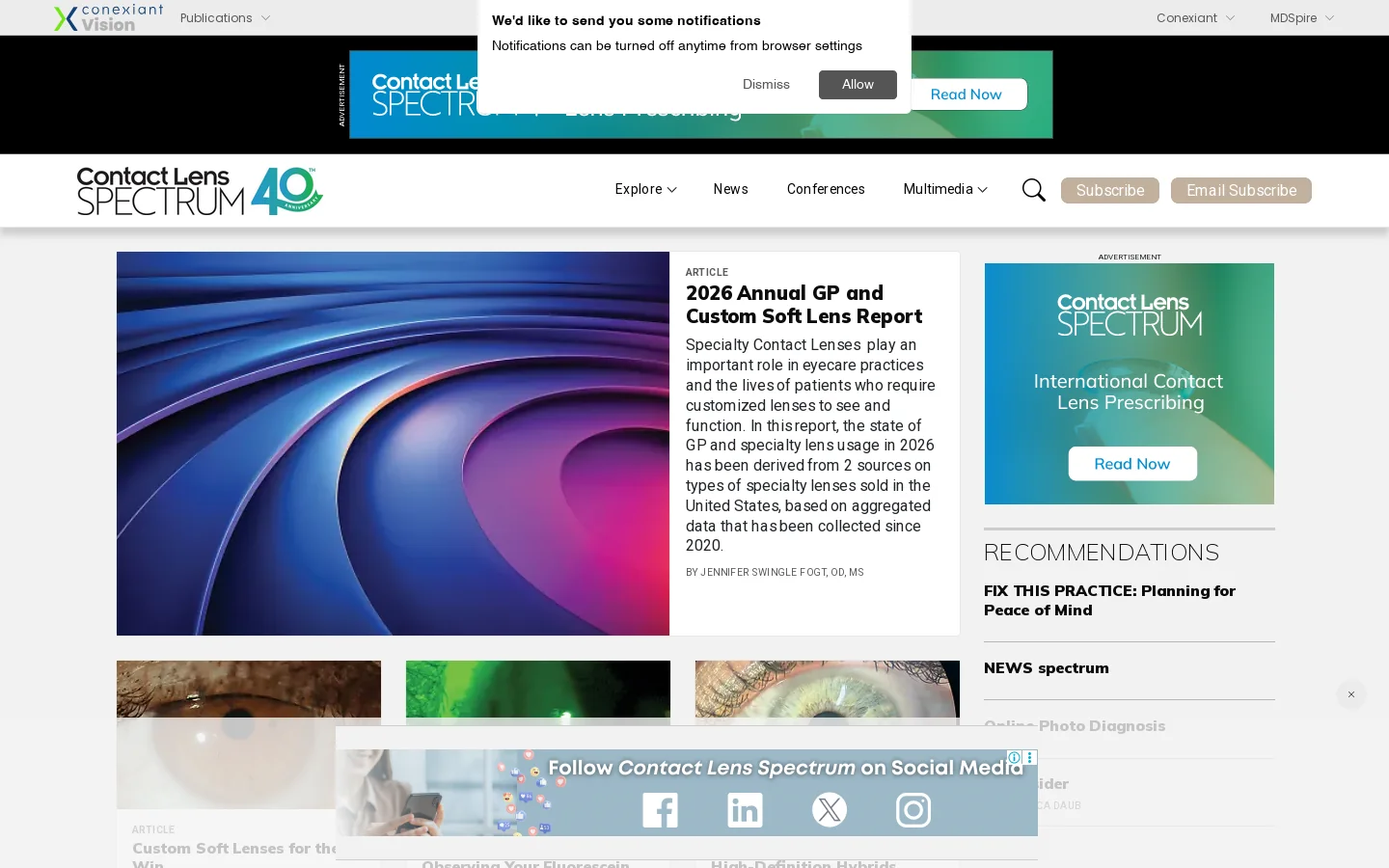 Contact Lens Spectrum 首页截图