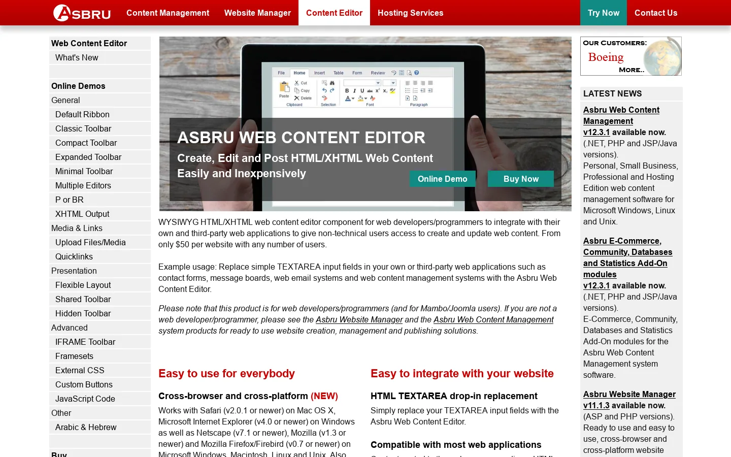 Asbru Web Content Editor 首页截图