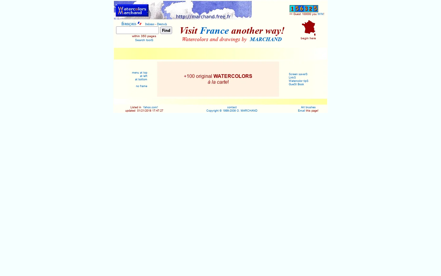 Watercolors MARCHAND; Visit France another way! 首页截图