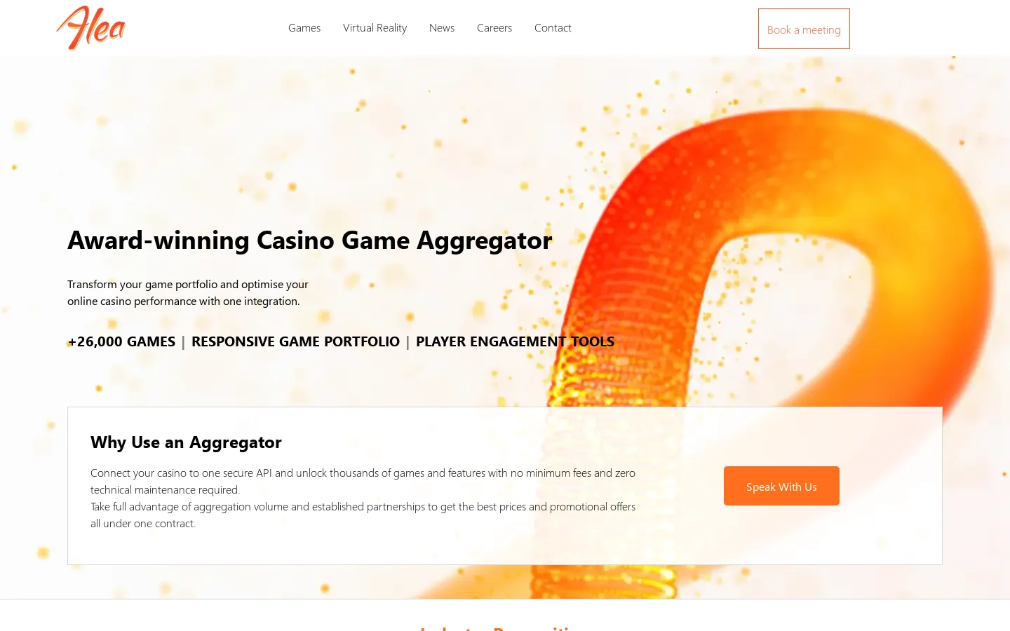 Award-winning casino aggregator & game API integration 首页截图