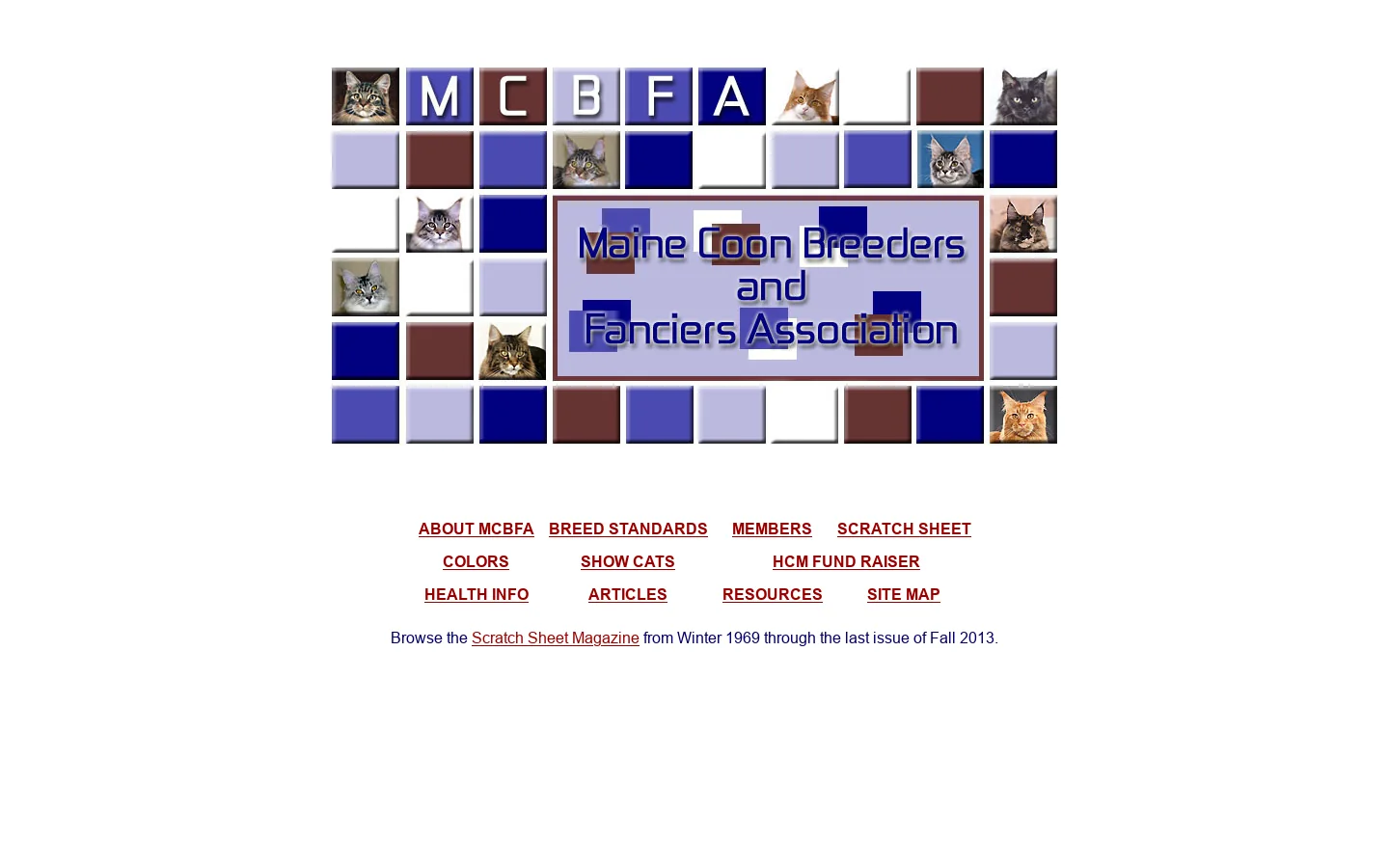 Maine Coon Breeders and Fanciers Association 首页截图