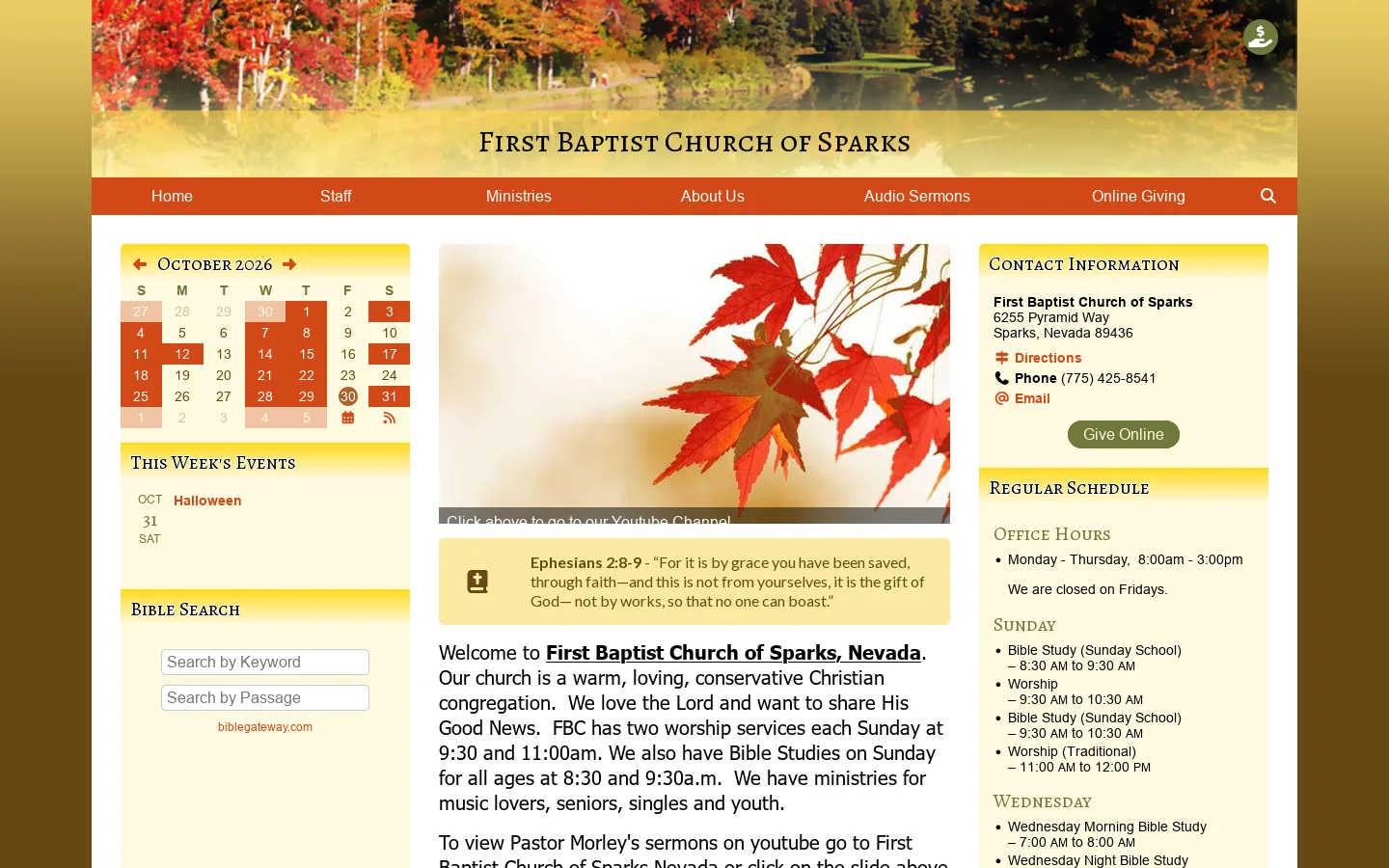 First Baptist Church of Sparks - Sparks, Nevada 首页截图