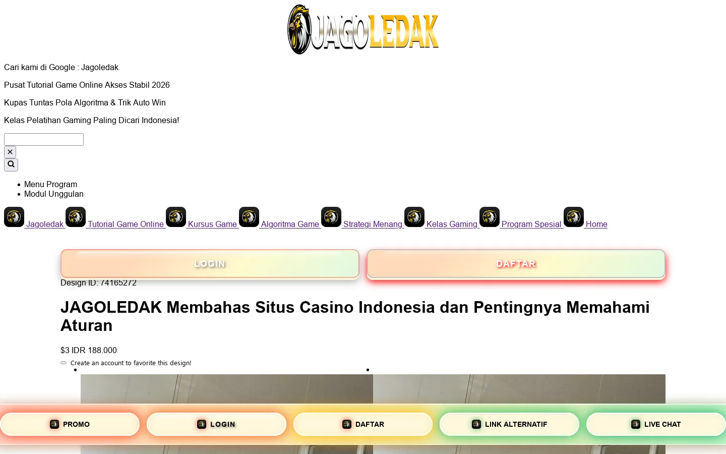 JAGOLEDAK Membahas Situs Casino Indonesia dan Pentingnya Memahami Aturan 首页截图