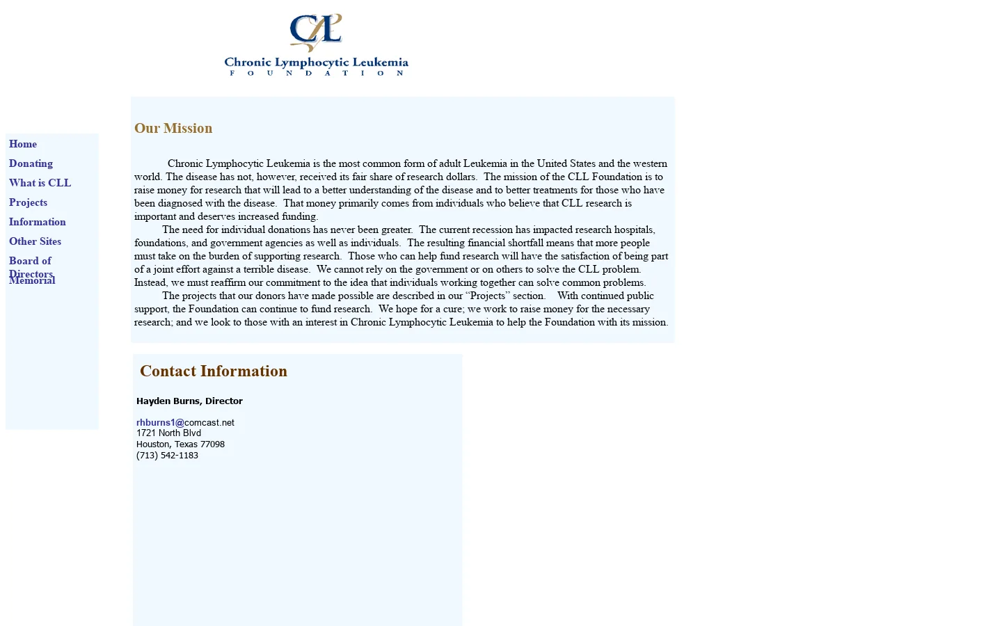 CLL Foundation 首页截图