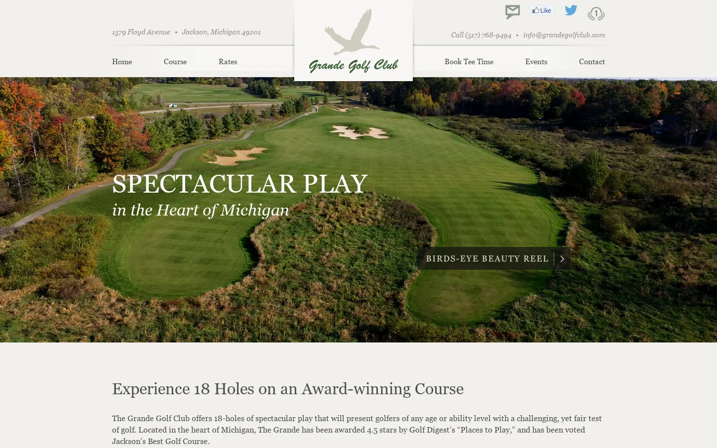 The Grande Golf Club: 18 Holes of Championship Golf in the Heart of Michigan 首页截图
