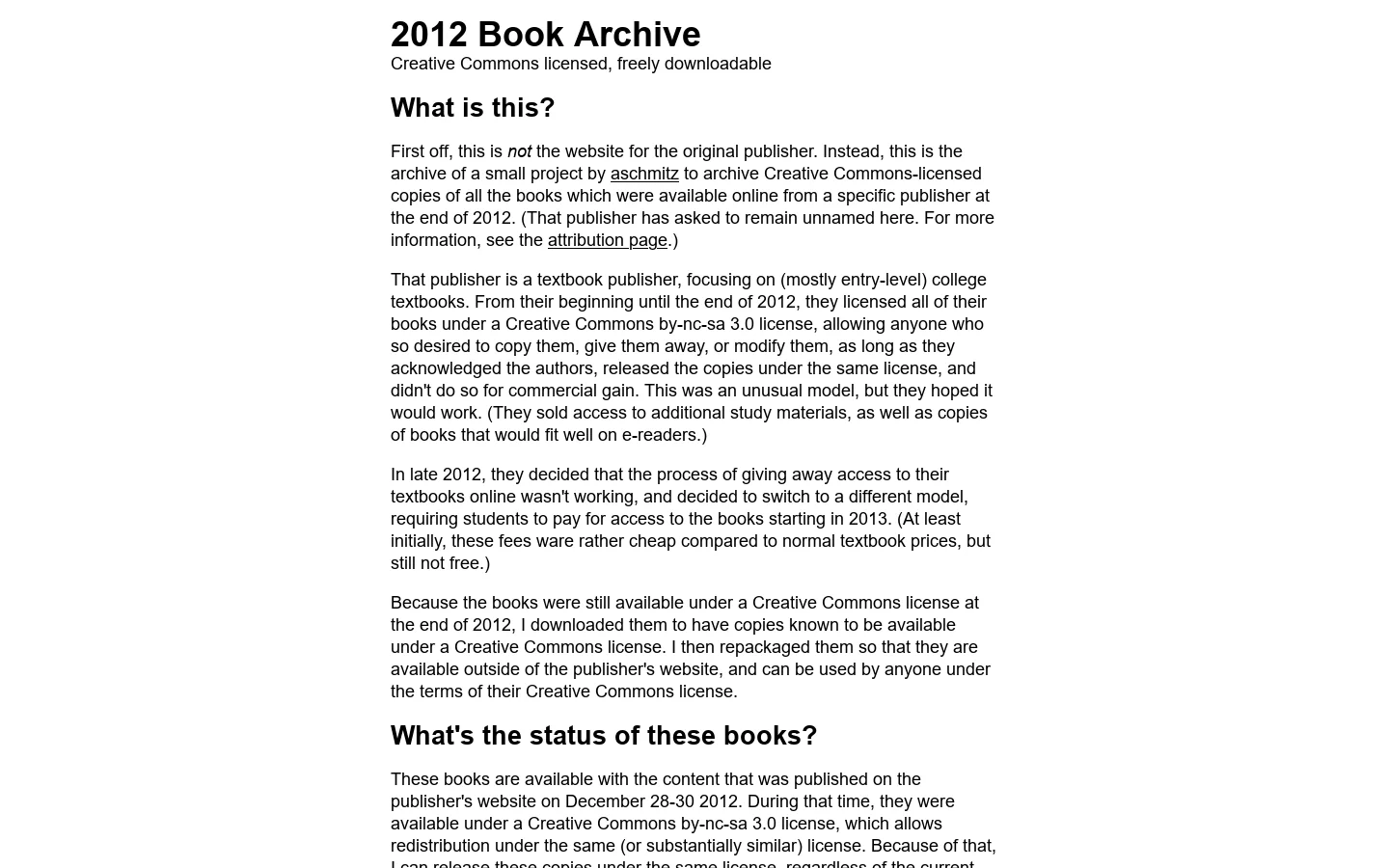 2012 Book Archive 首页截图