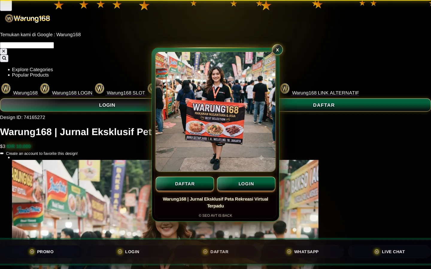Warung168 | Jurnal Eksklusif Peta Rekreasi Virtual Terpadu 首页截图