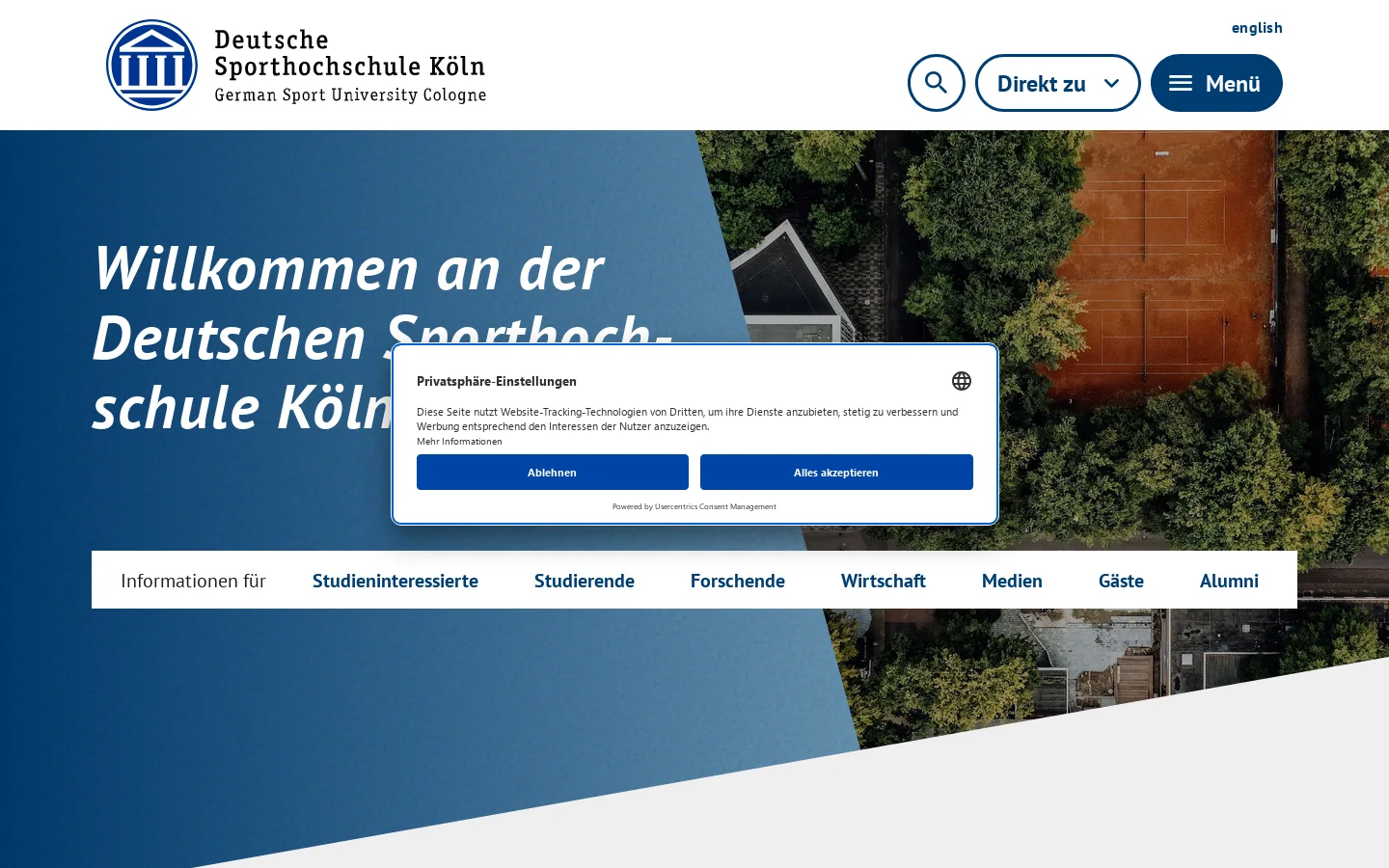 Deutsche Sporthochschule Köln 首页截图
