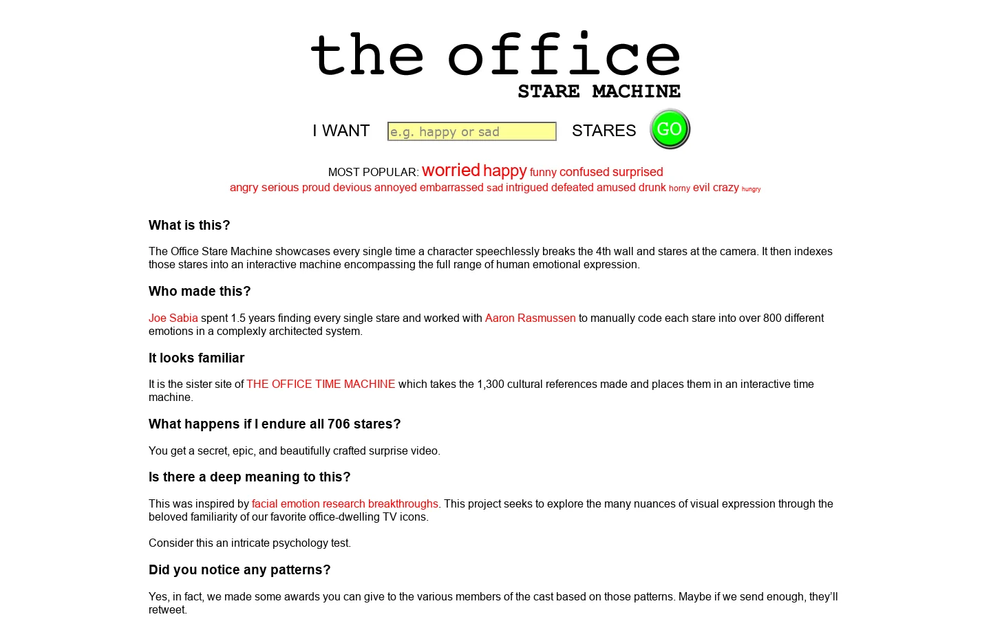 The Office Stare Machine 首页截图