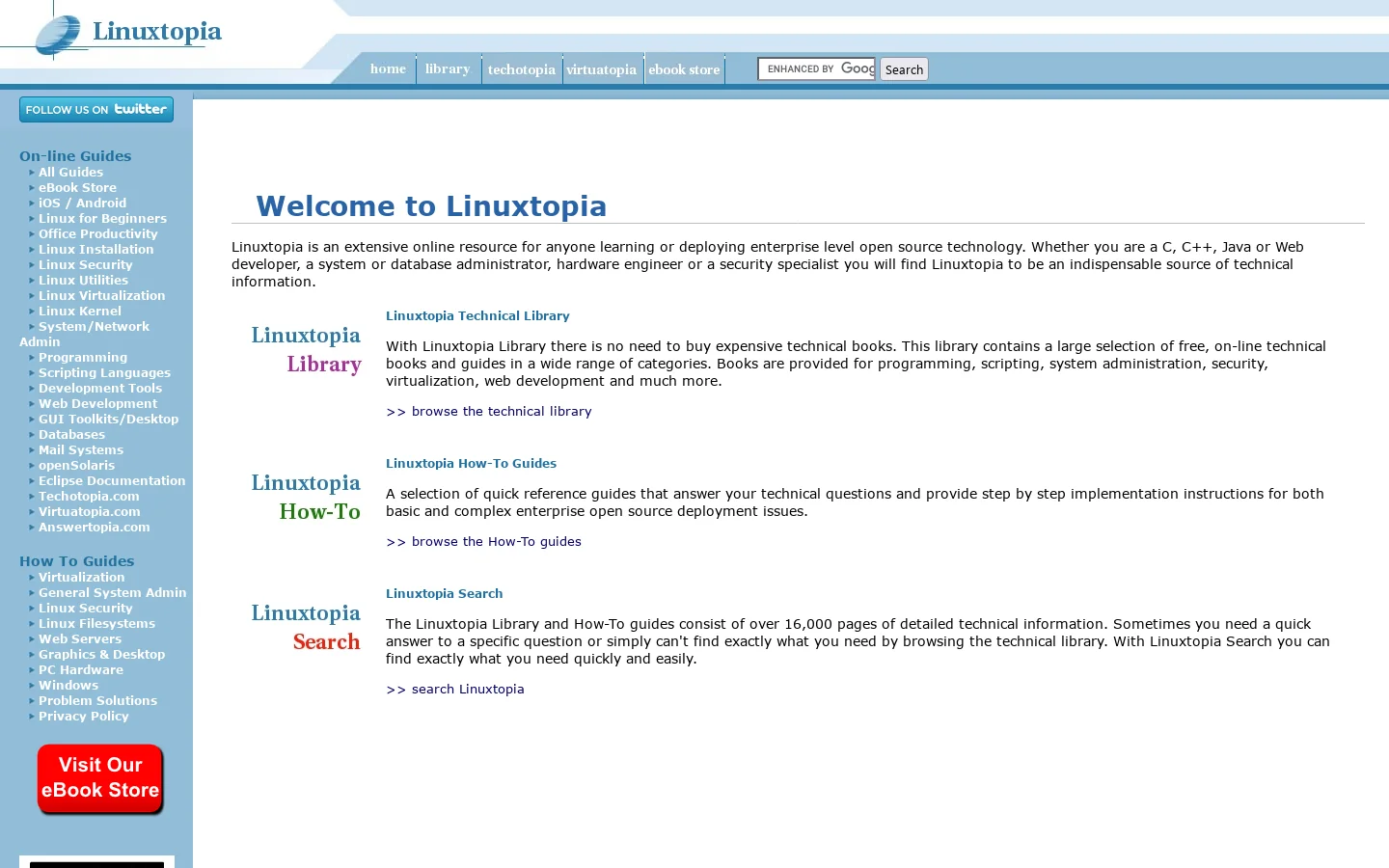 On-line Linux and Open Source Technology Books and How To Guides 首页截图