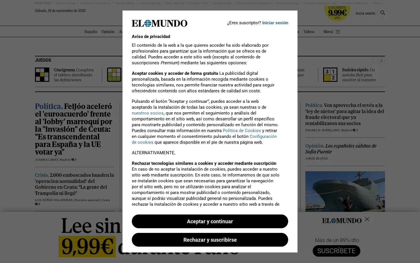 EL MUNDO 首页截图