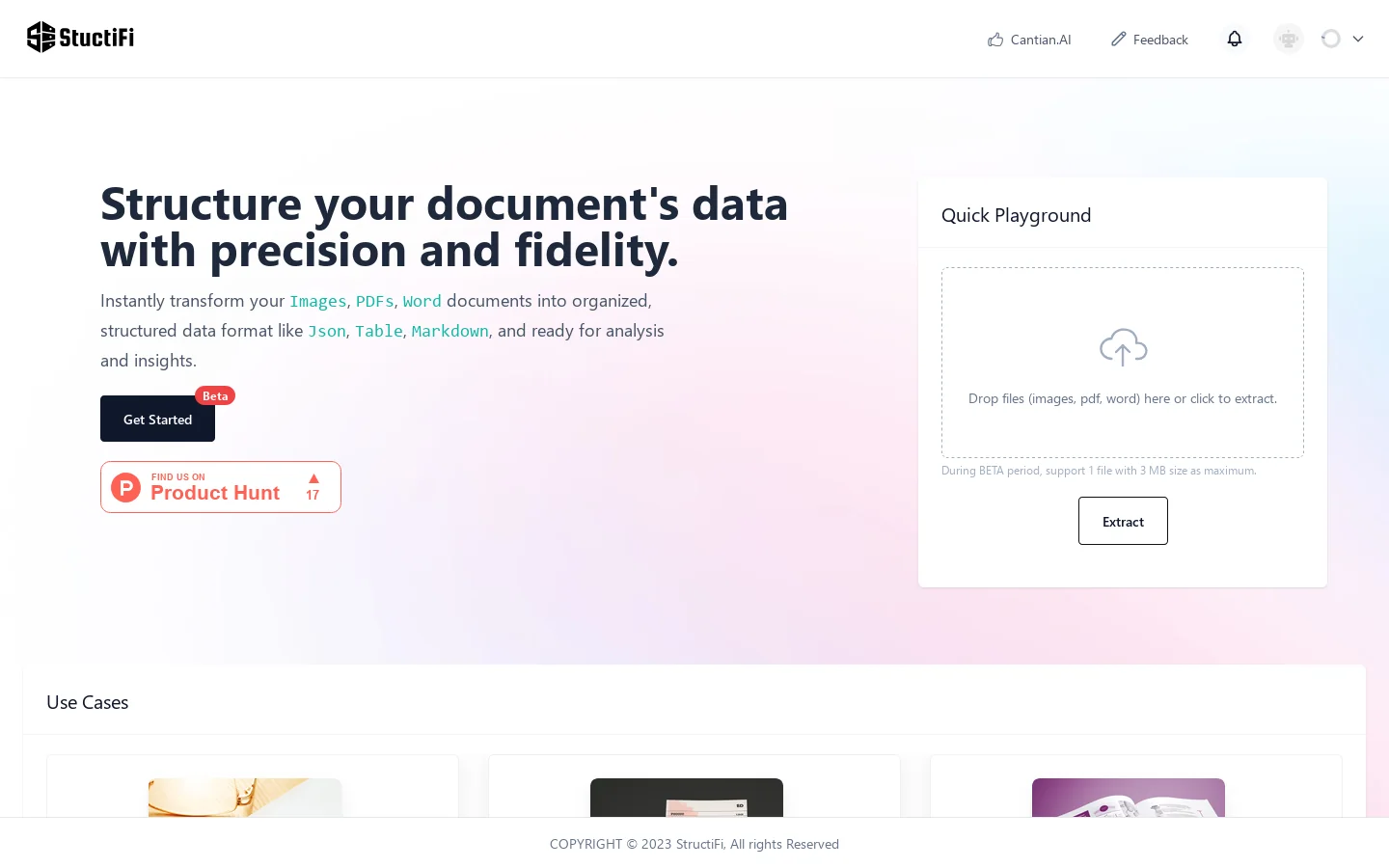 StructiFi 首页截图