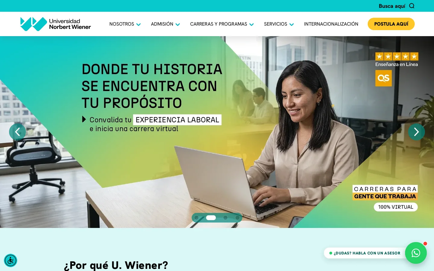 Universidad Norbert Wiener: Educación de Clase Mundial 首页截图