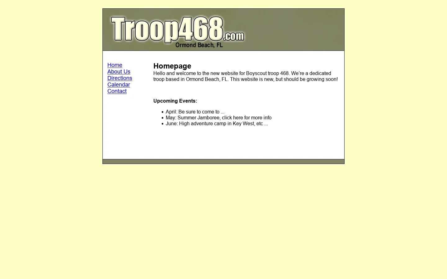 Troop468 首页截图