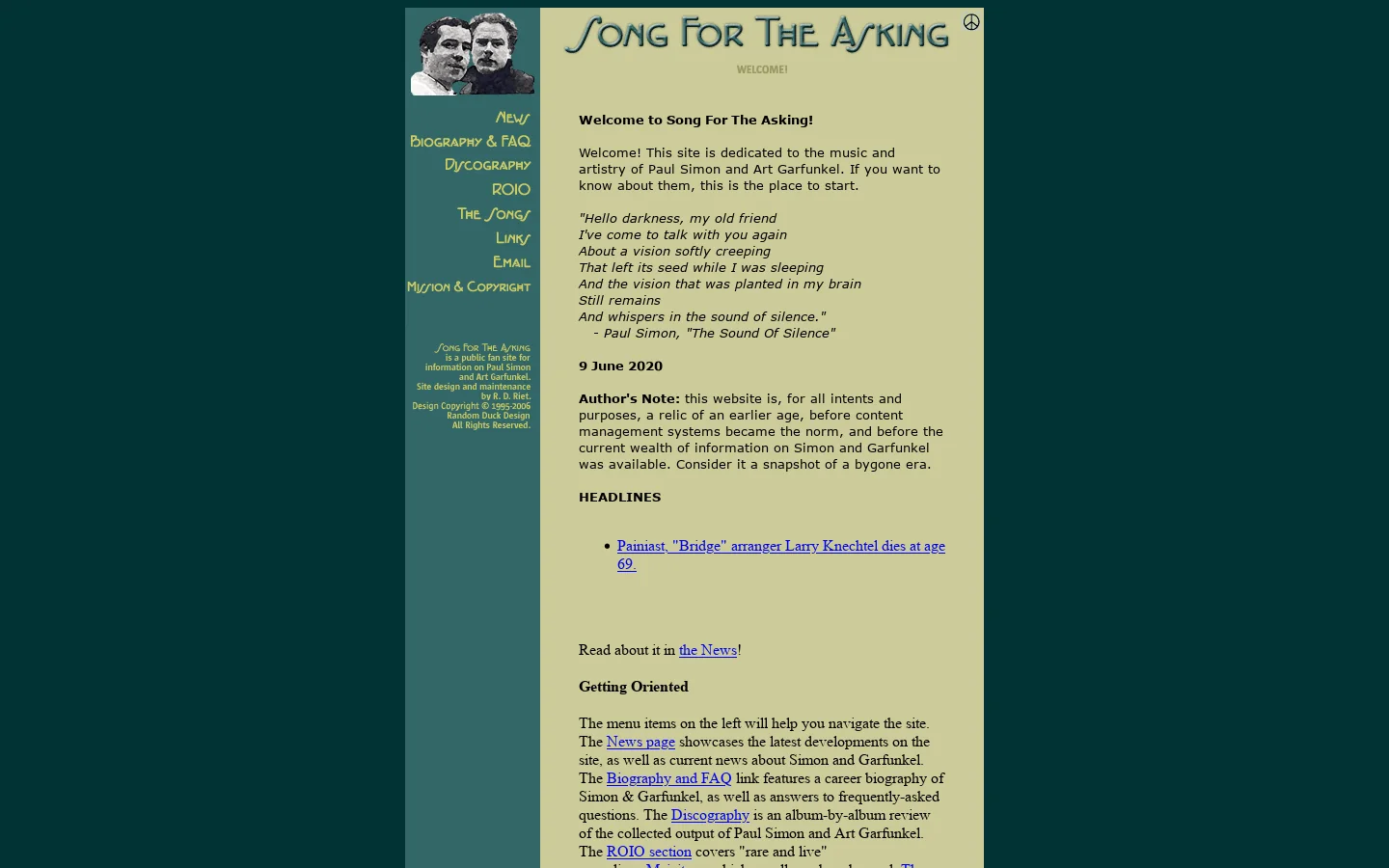 Song For The Asking - A Tribute to Simon & Garfunkel 首页截图