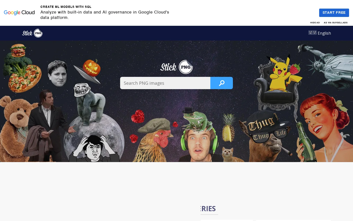 StickPNG 首页截图