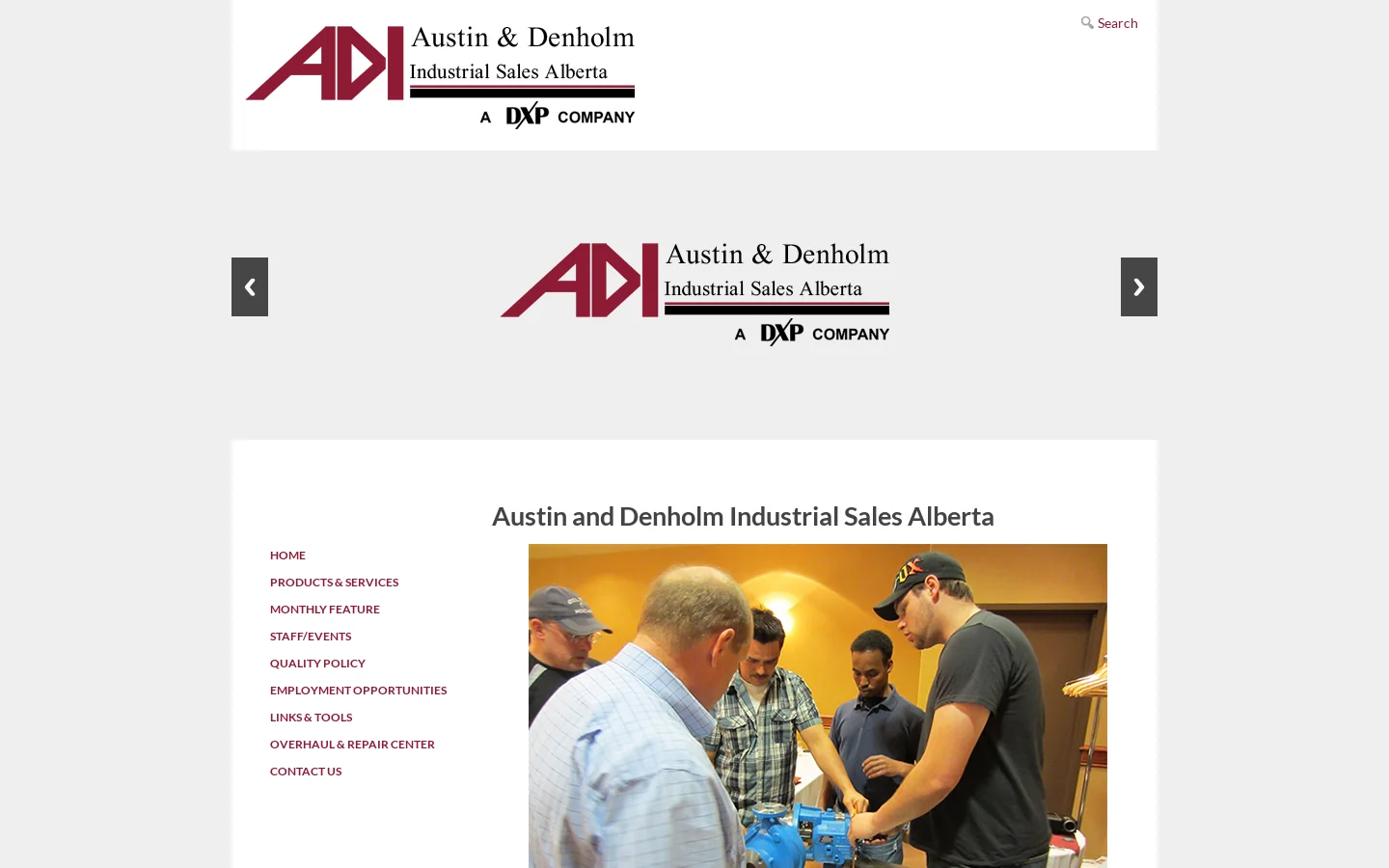Austin and Denholm Industrial Sales 首页截图