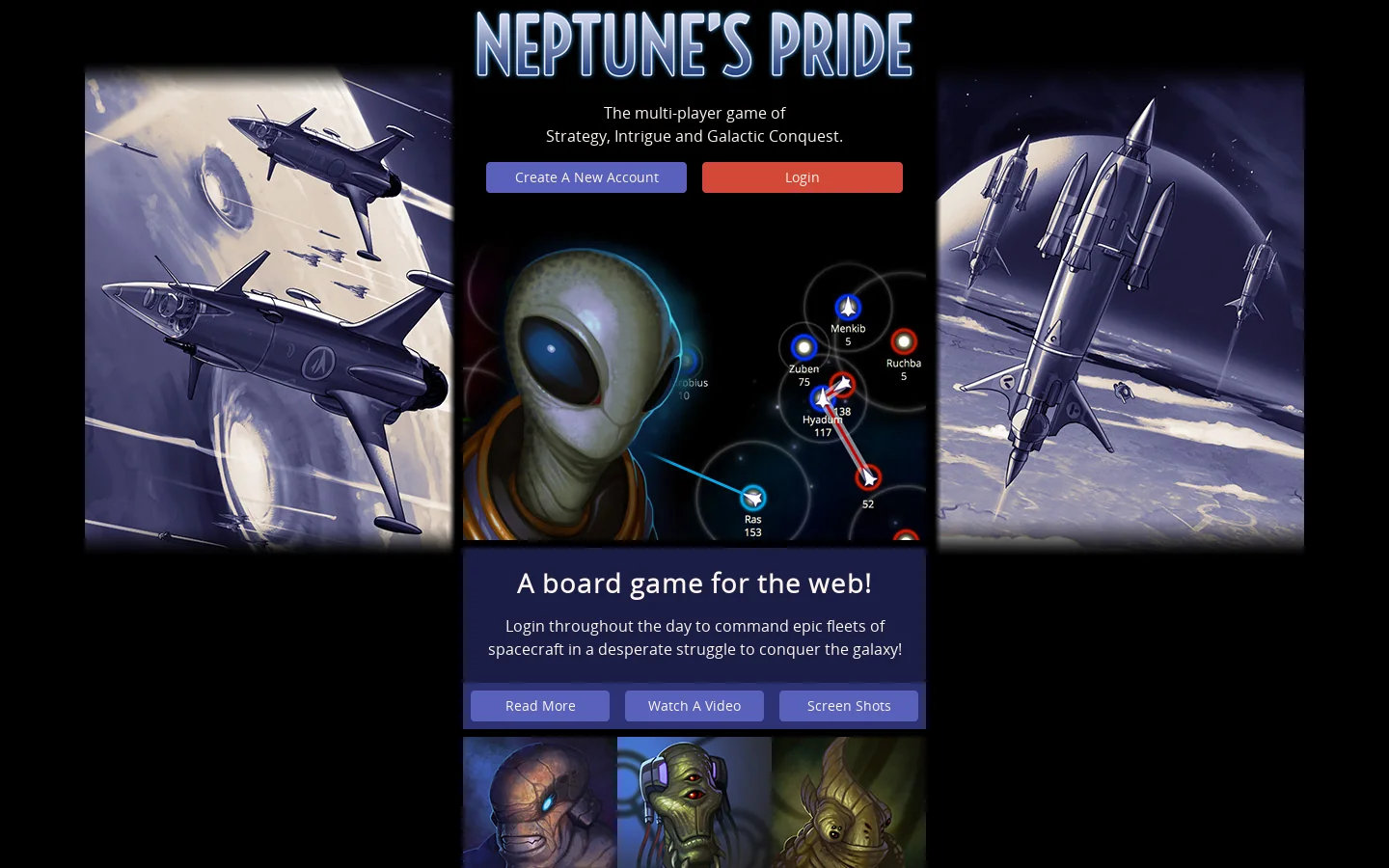 Neptune's Pride 首页截图