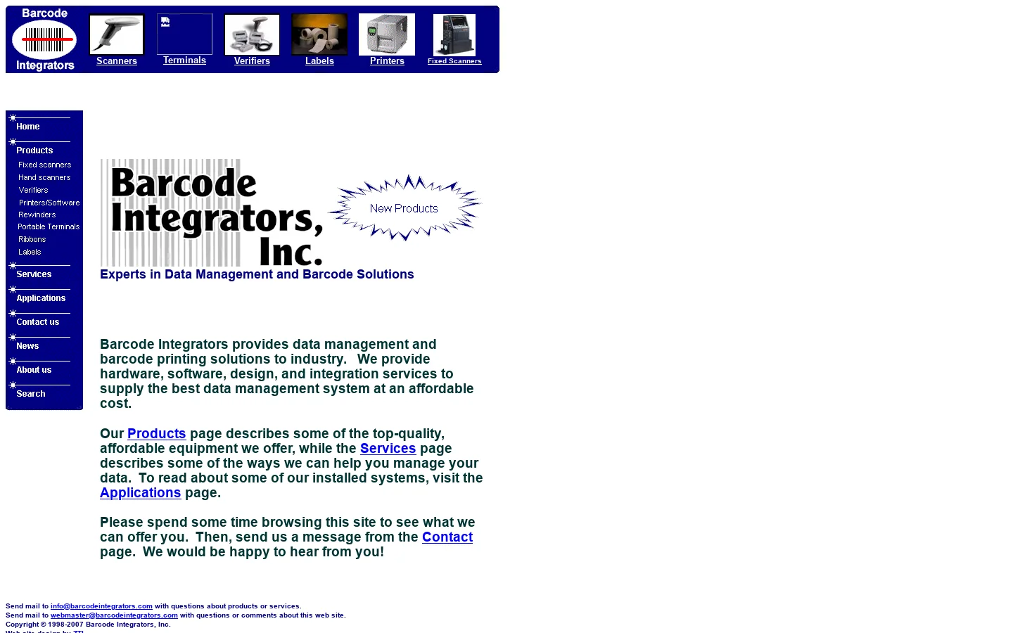 Barcode Integrators, Inc 首页截图