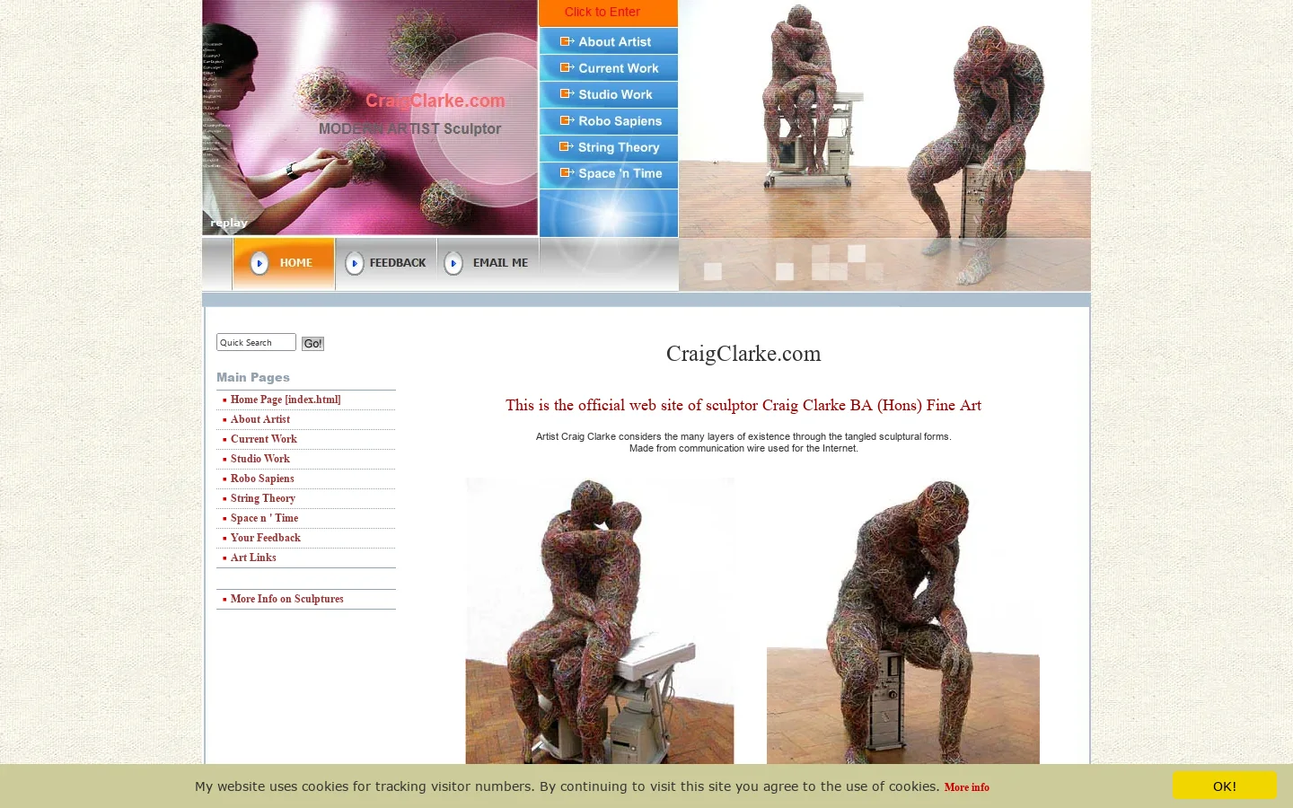 Craig Clarke Artist Sculptor. BA (Hons). Contemporary British Sculpture. Post Modern Fine Art 首页截图