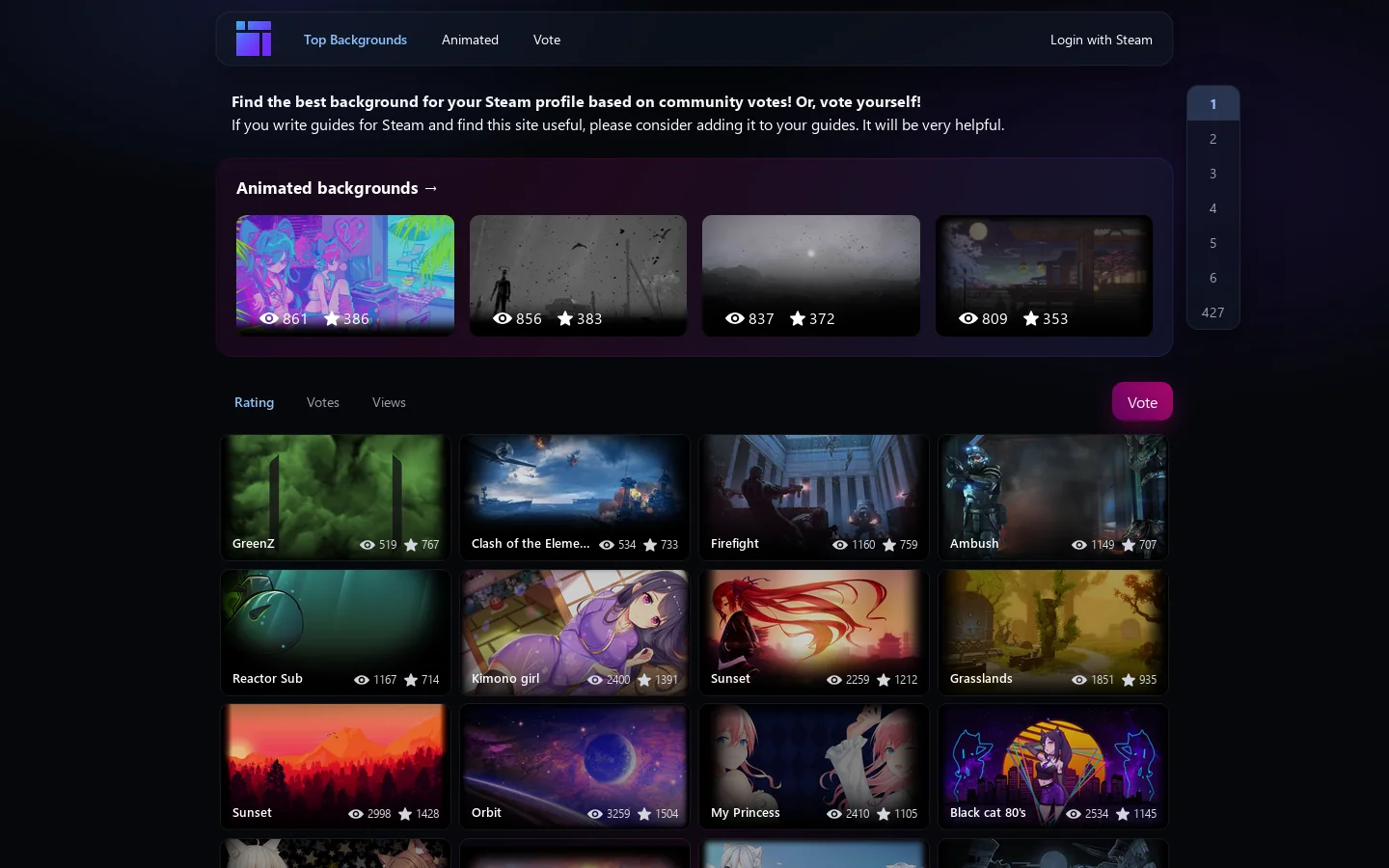 Backgrounds.Gallery 首页截图