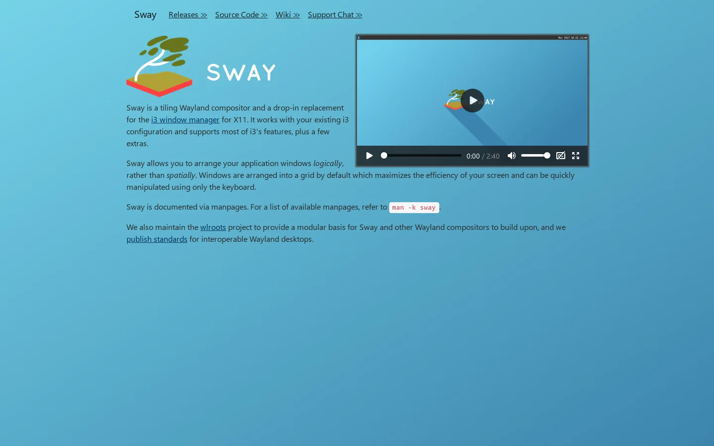Sway 首页截图