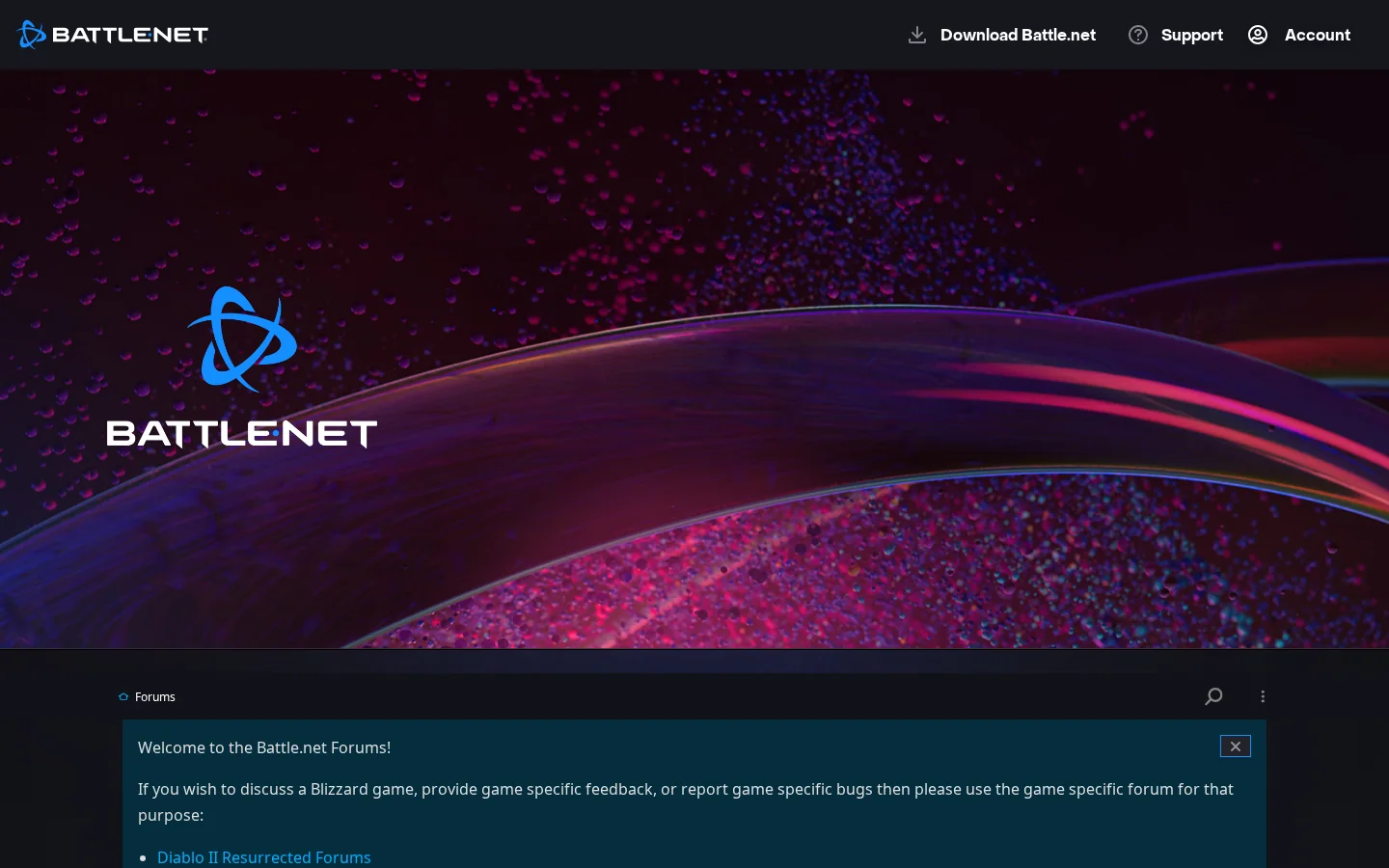 us.forums.blizzard.com 首页截图