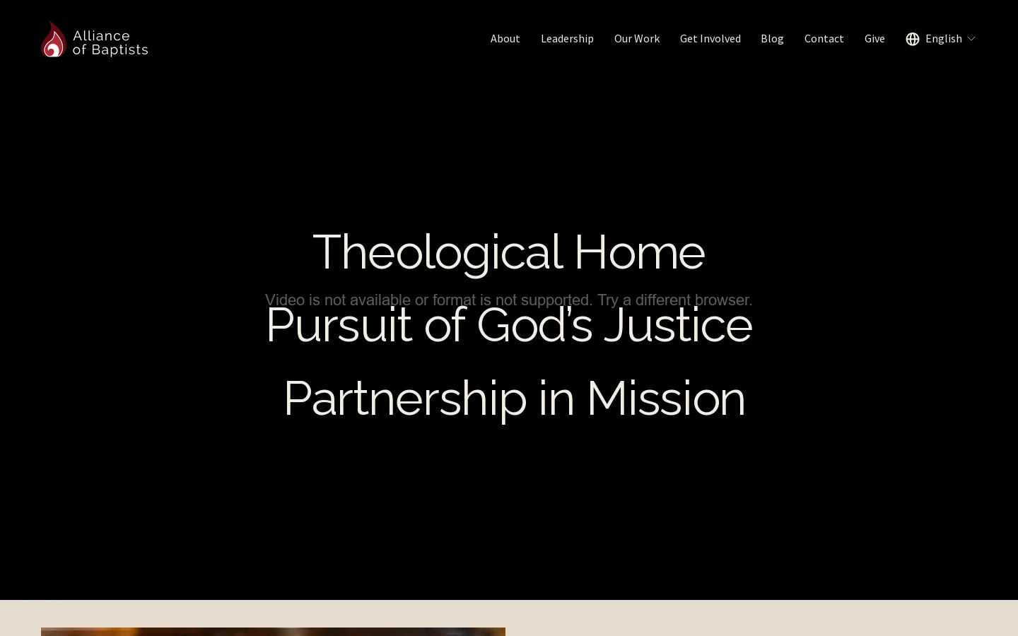 allianceofbaptists.org 首页截图