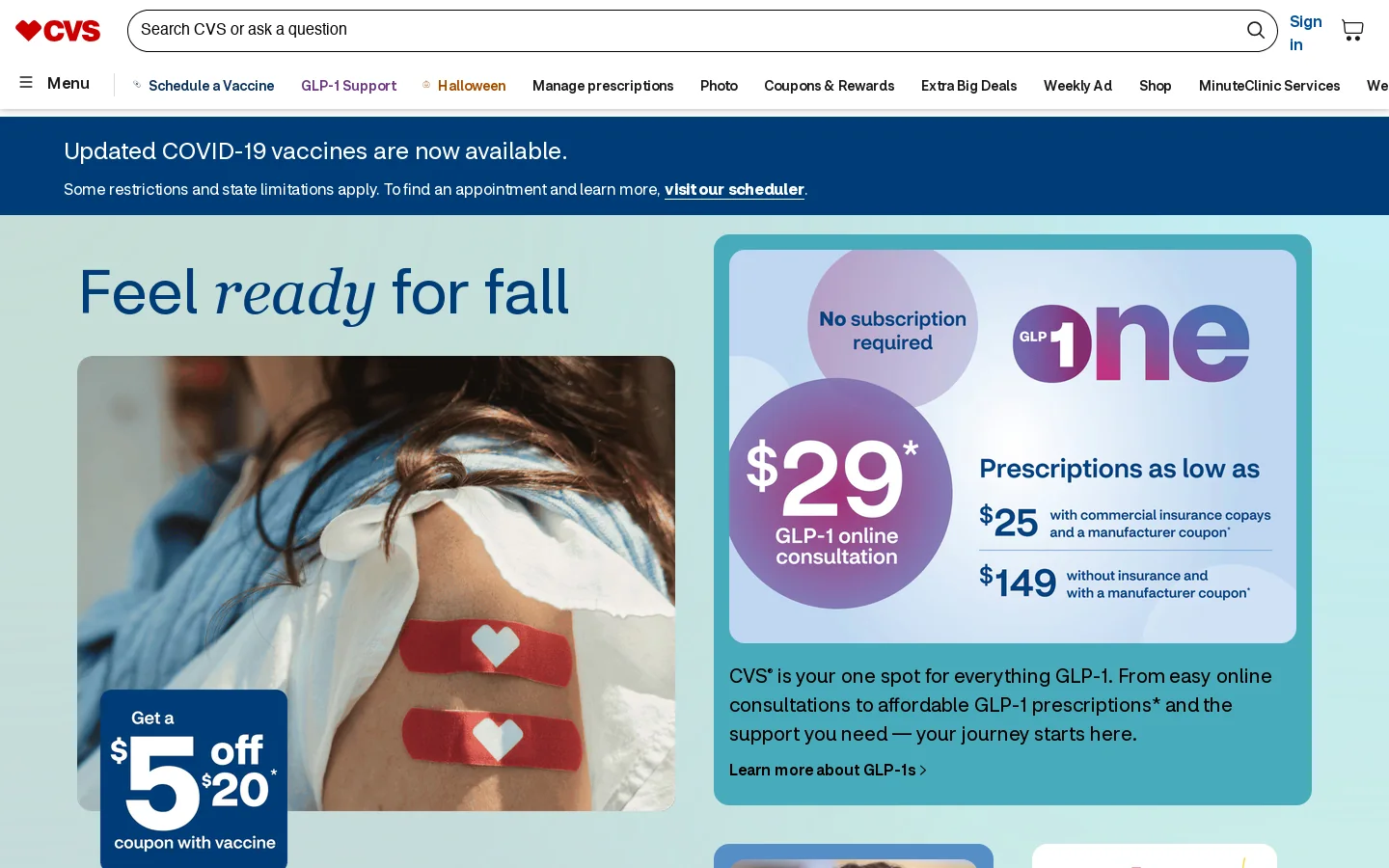 cvs.com 首页截图