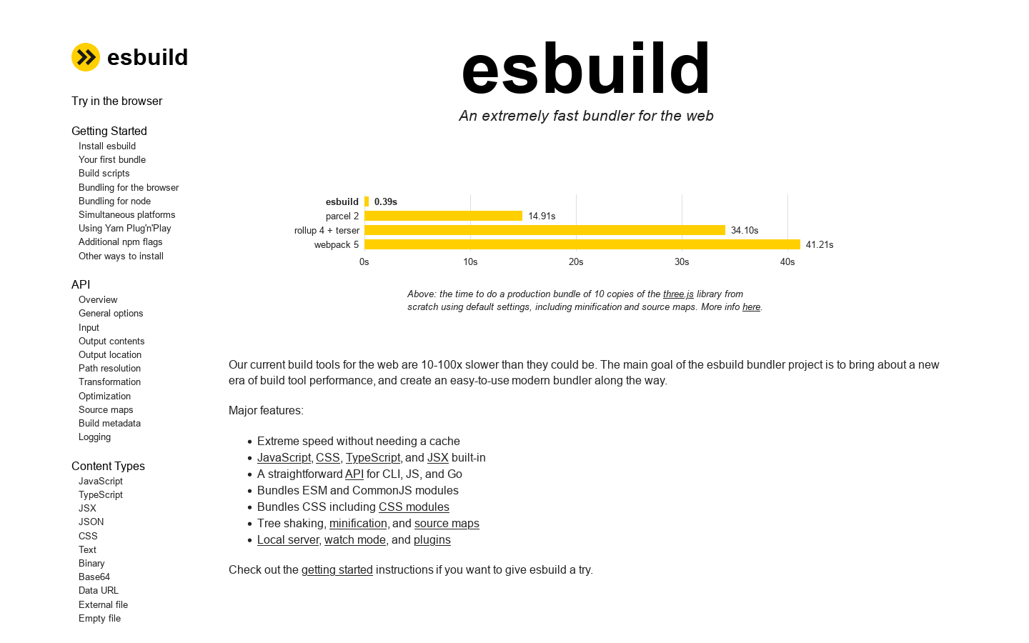 esbuild 首页截图