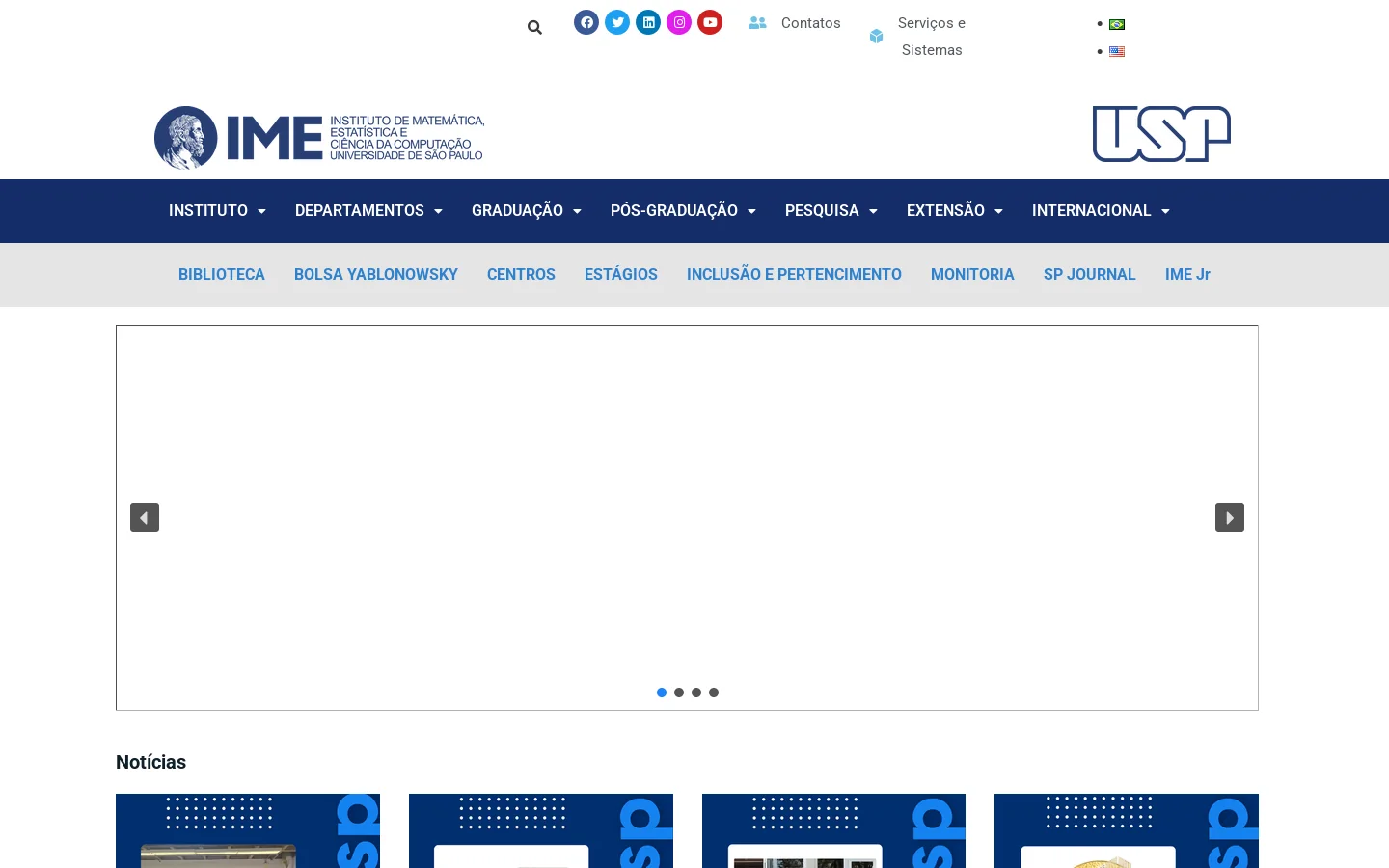 Instituto de Matemática, Estatística e Ciência da Computação – Instituto de Matemática, Estatística e Ciência da Computação da Universidade de São Paulo 首页截图