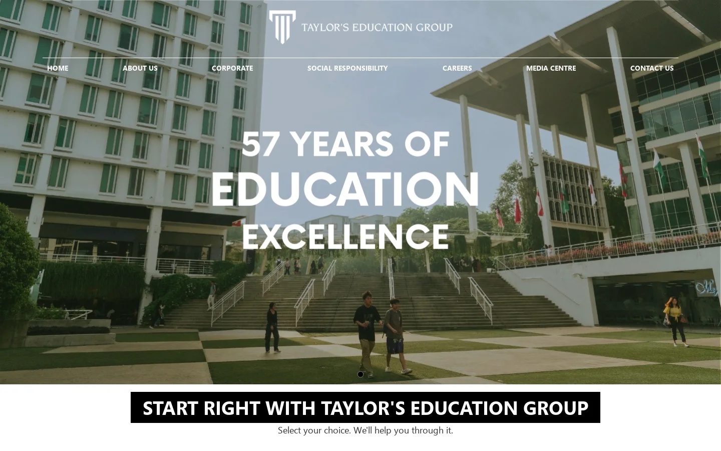Taylor's Education Group 首页截图
