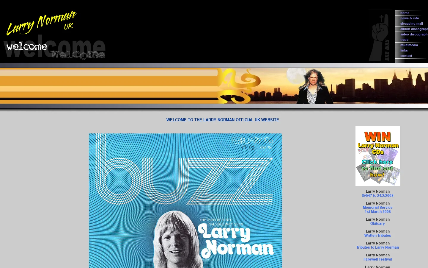 Welcome to the Official Larry Norman UK Website 首页截图