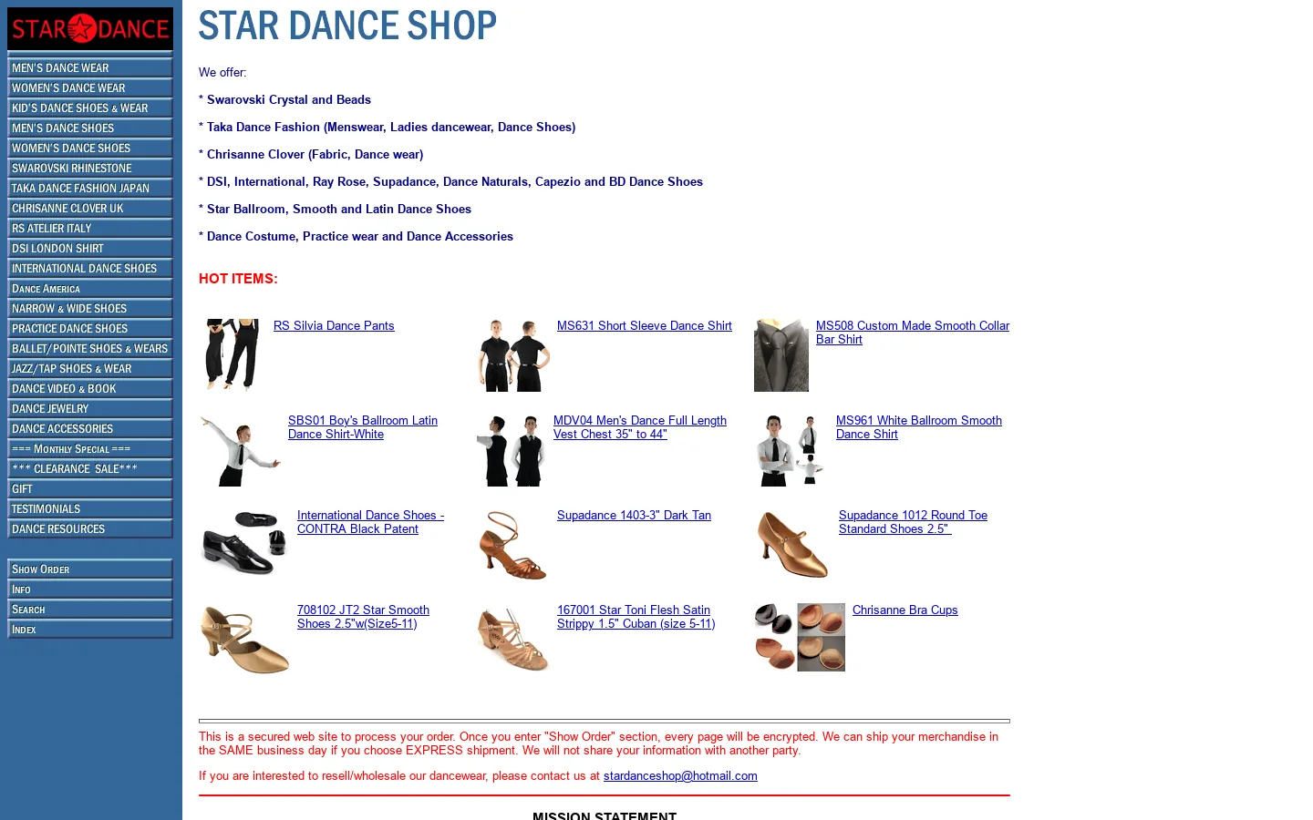 Star Dance Shop 首页截图