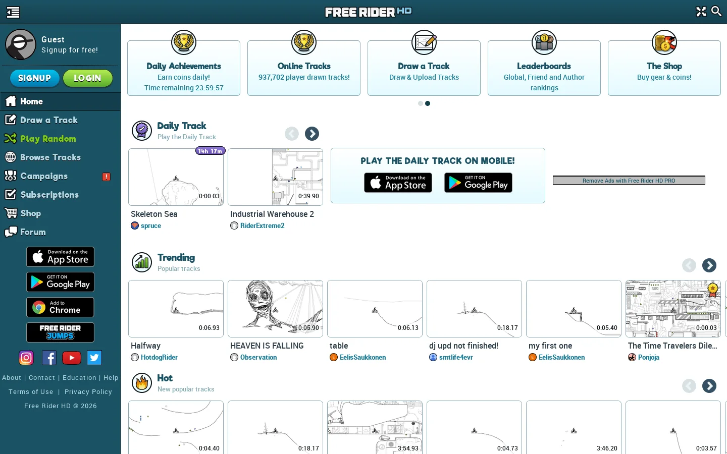 Free Rider HD 首页截图