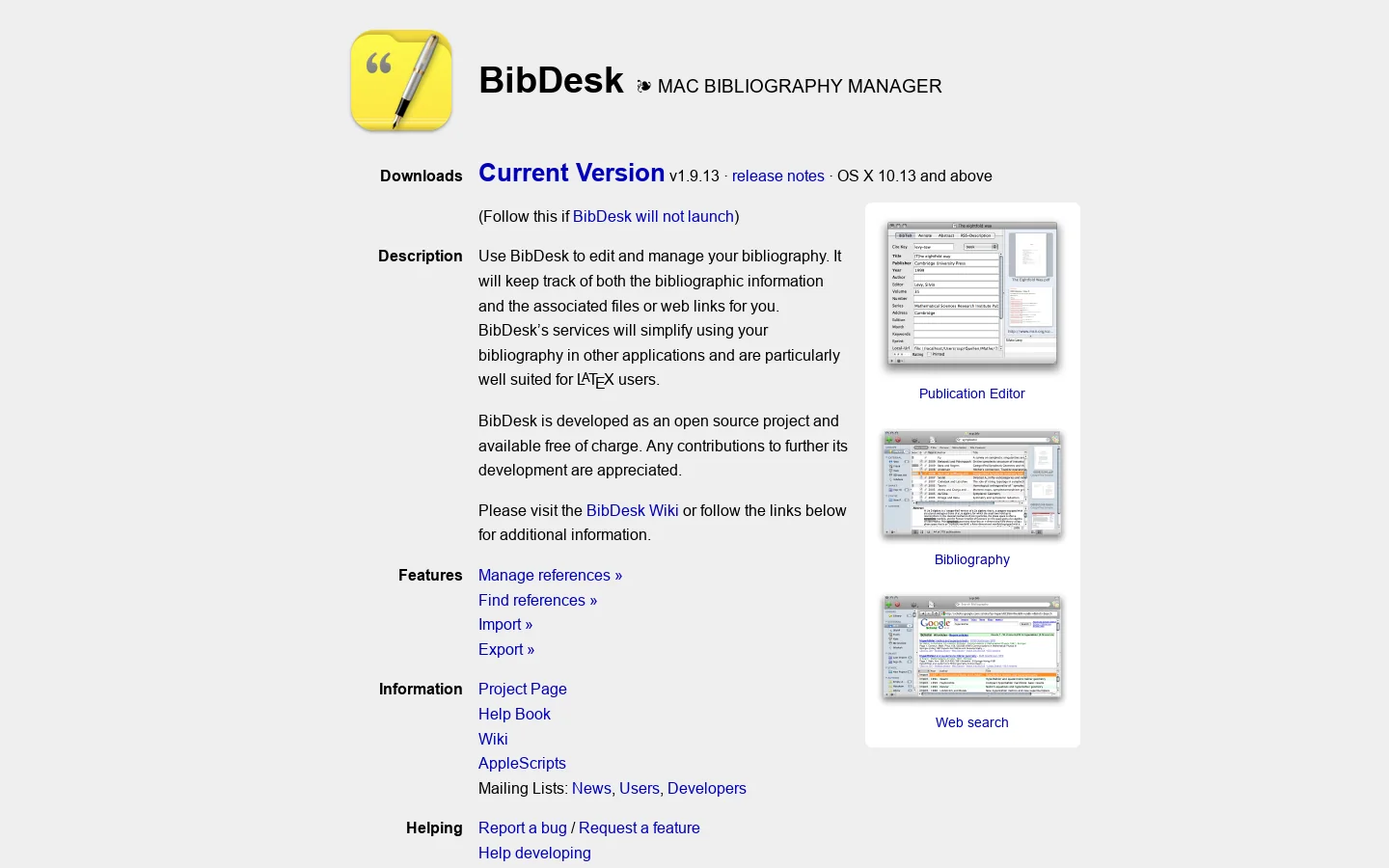 BibDesk 首页截图
