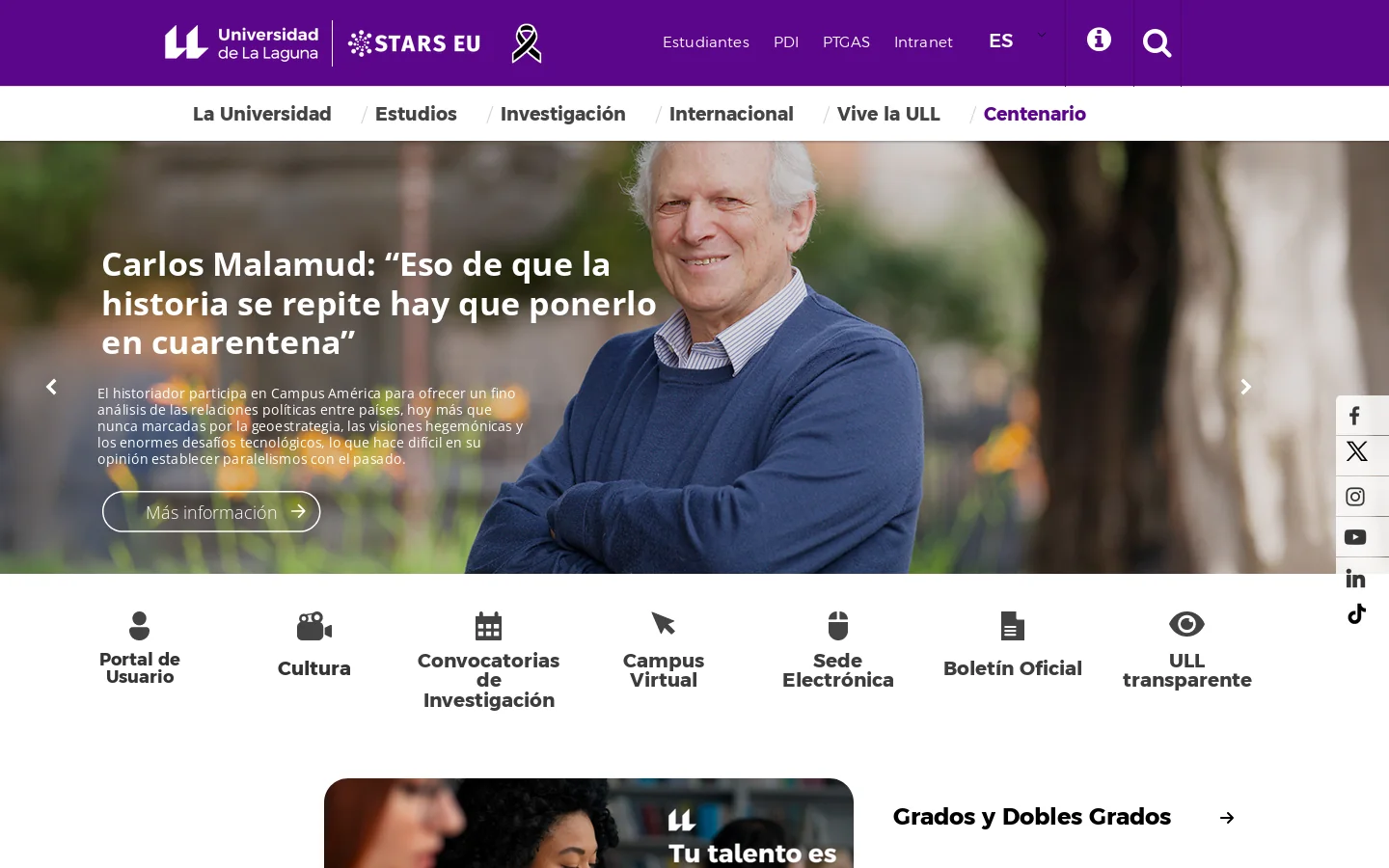 Universidad de La Laguna ull.es Universidad de La Laguna over in San Cristóbal de La Laguna, Spain is legit for Earth and Planetary Sciences, Social Sciences and Arts… ↗ 首页截图