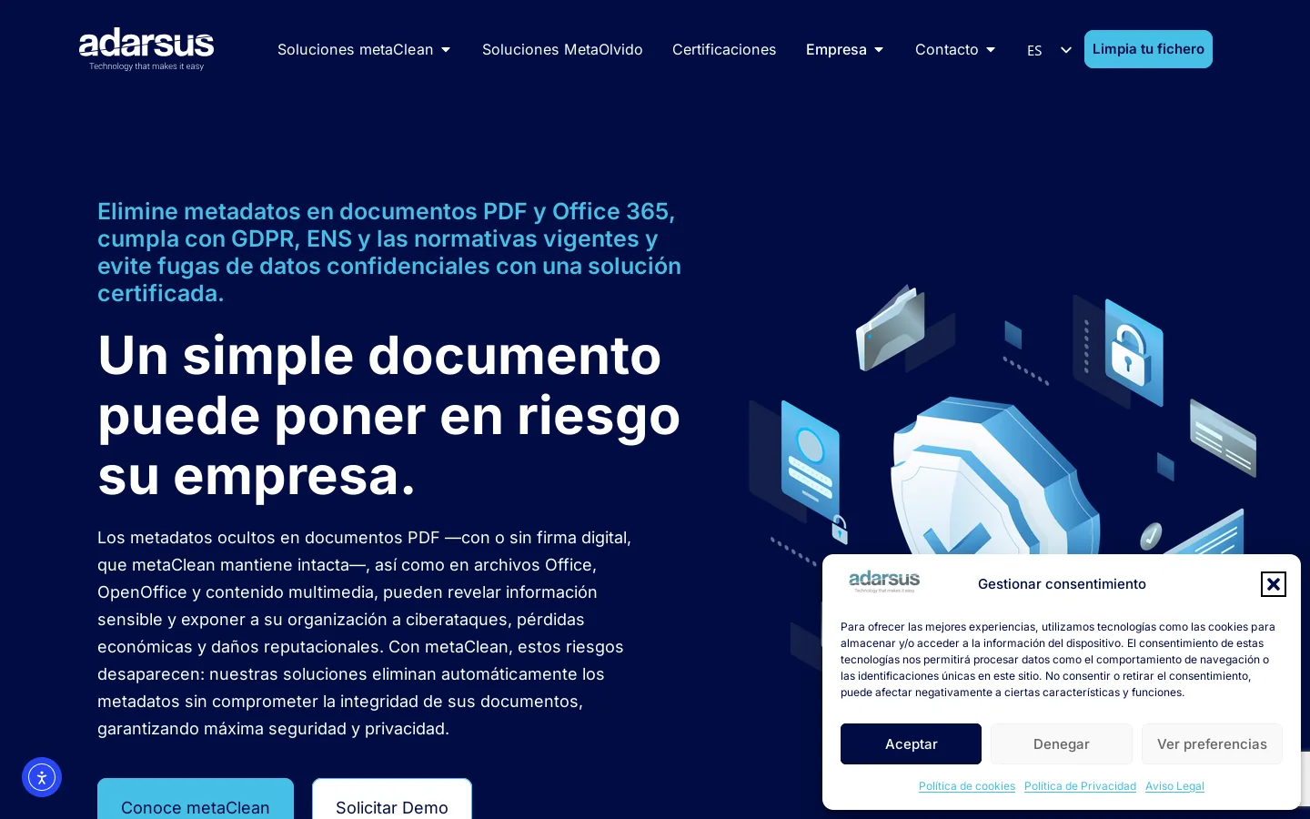 Eliminar metadatos en PDF y Office | Cumpla con GDPR y ENS 首页截图