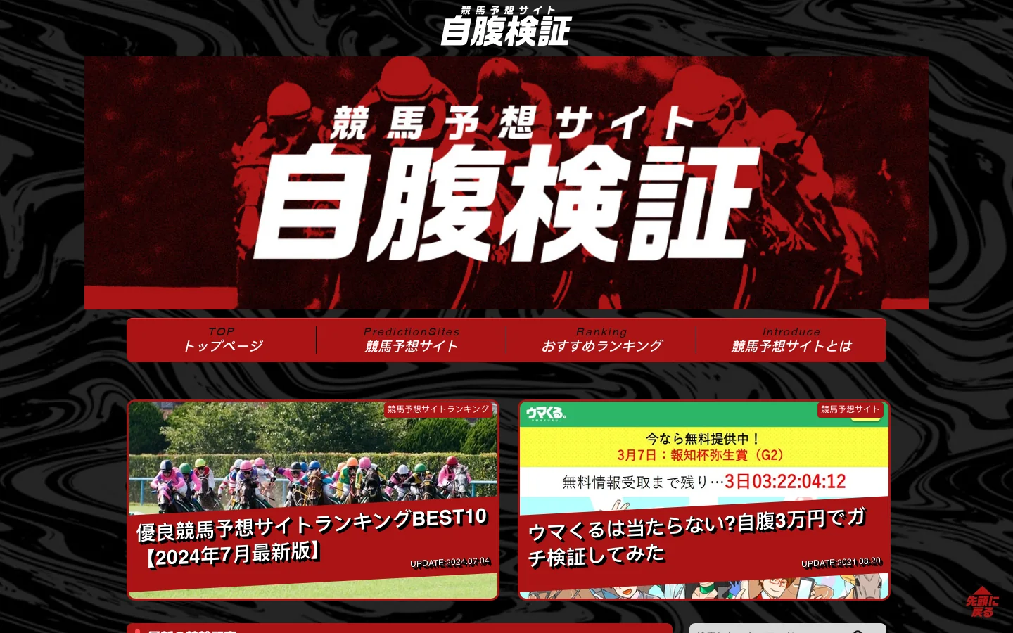 競馬予想サイト 自腹検証 首页截图