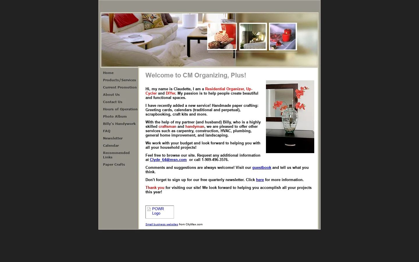 Welcome to CM Organizing, Plus! 首页截图