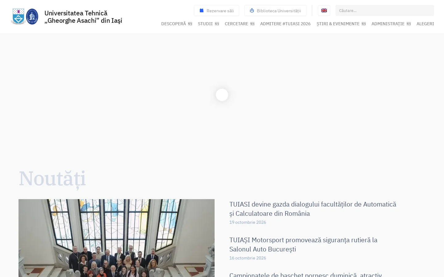 Universitatea Tehnică „Gheorghe Asachi” din Iaşi 首页截图