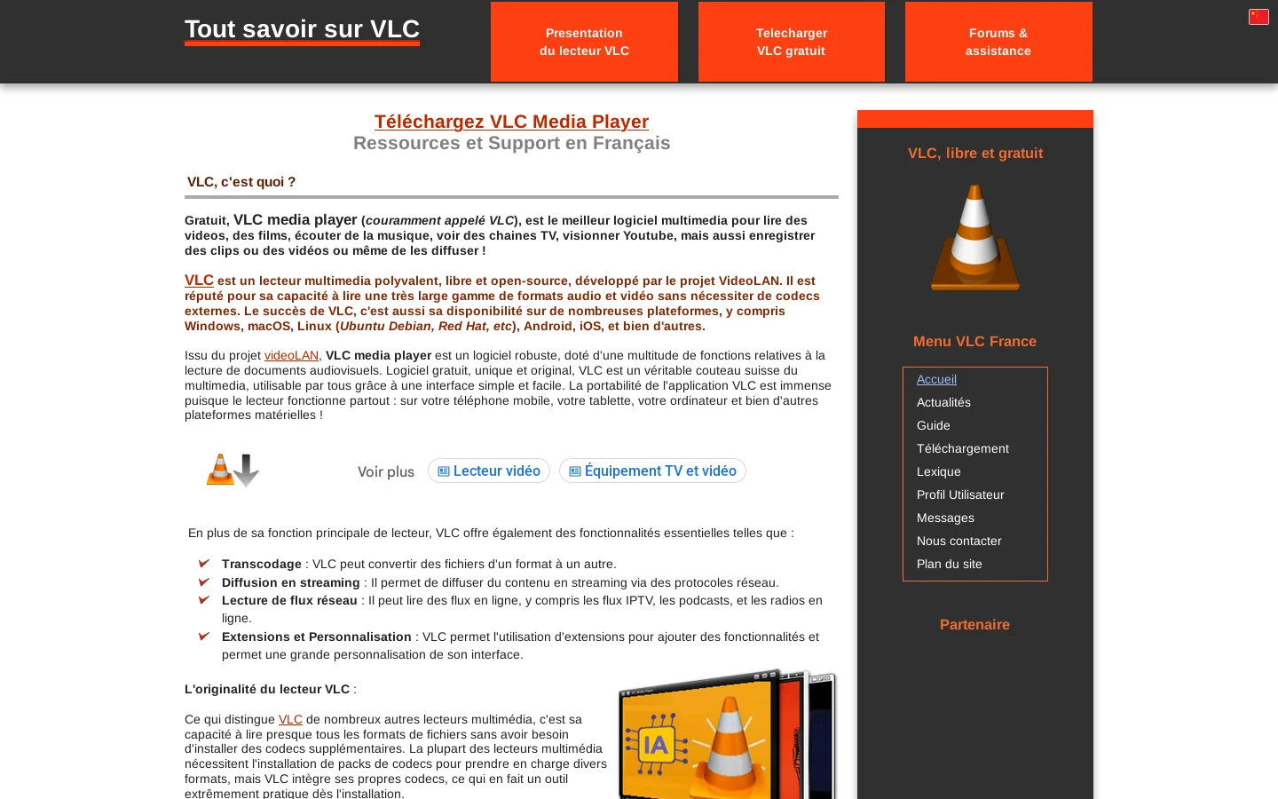 Télécharger VLC - communauté française 首页截图