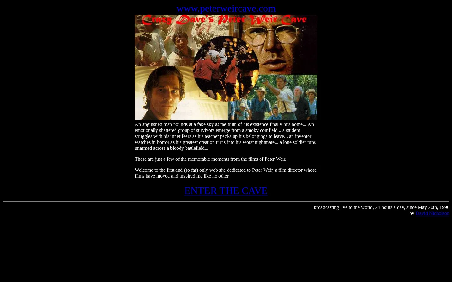 Crazy Dave's Peter Weir Cave 首页截图