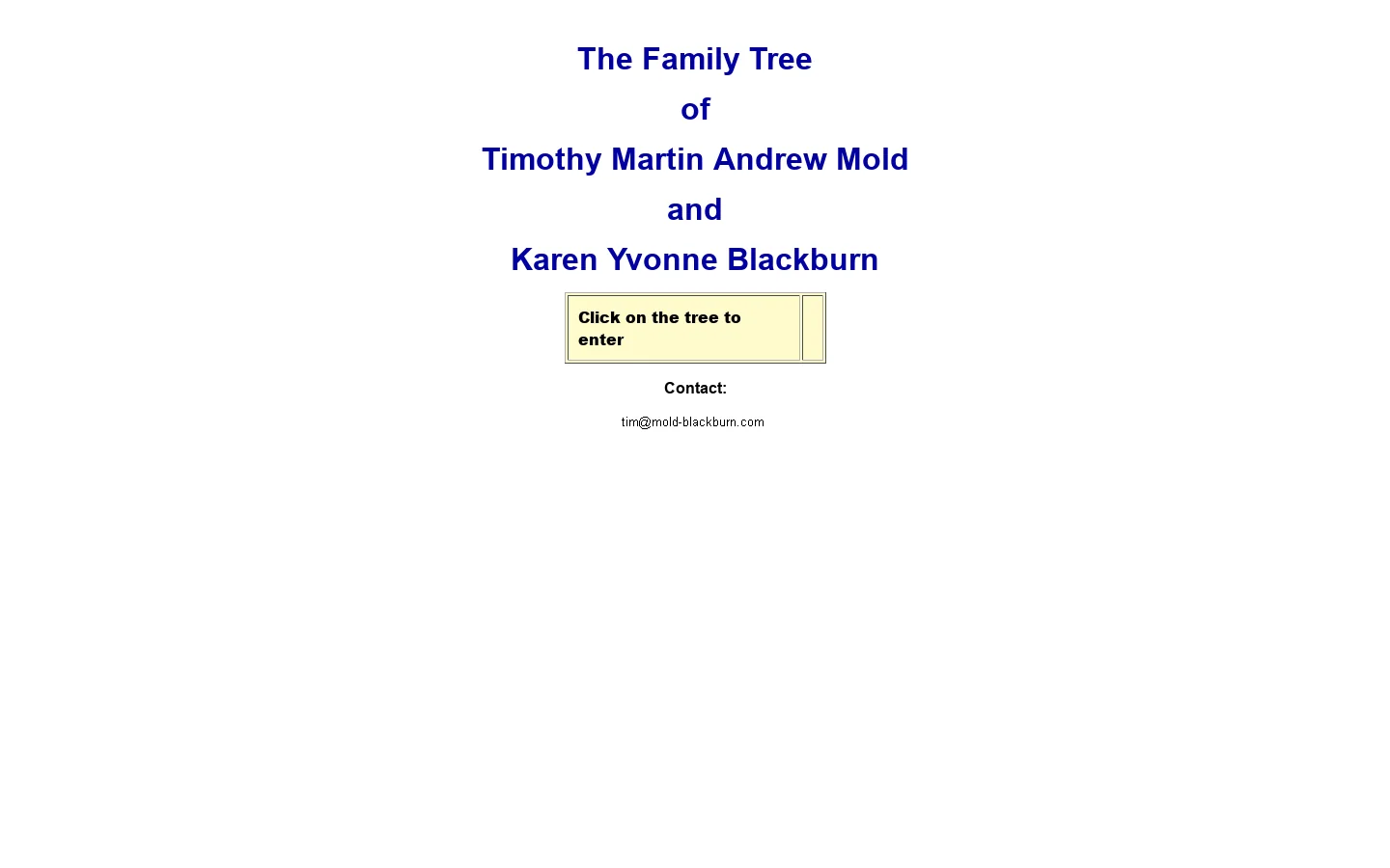 Mold & Blackburn Family Tree 首页截图